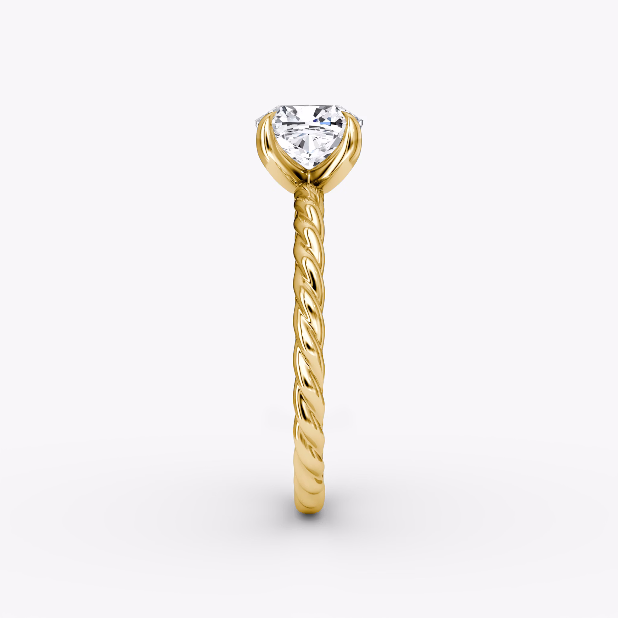The Classic Rope | Cushion | 18k | Yellow Gold | bandAccent: Plain | diamondOrientation: vertical | caratWeight: other