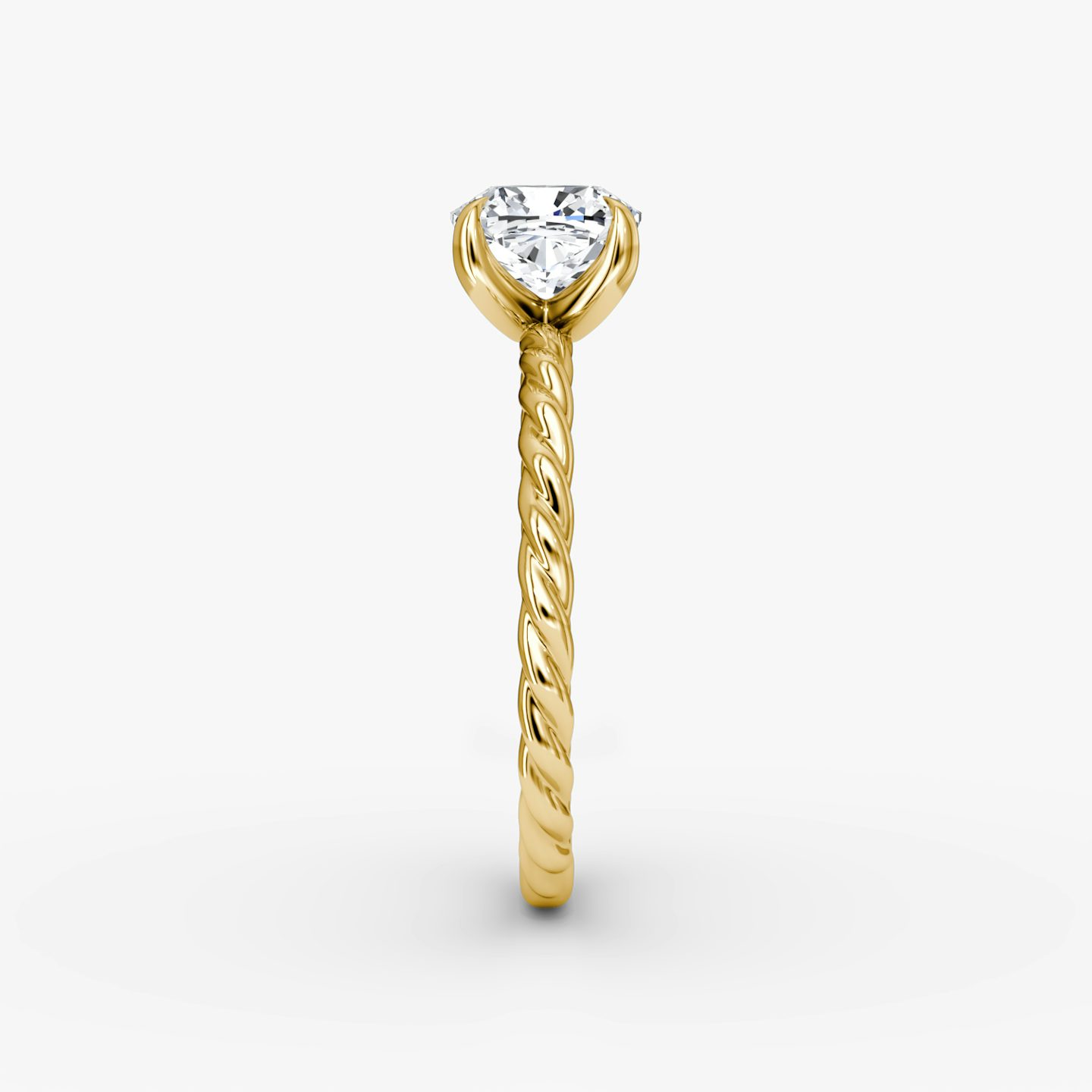 The Classic Rope | Cushion | 18k | Yellow Gold | bandAccent: Plain | diamondOrientation: vertical | caratWeight: other