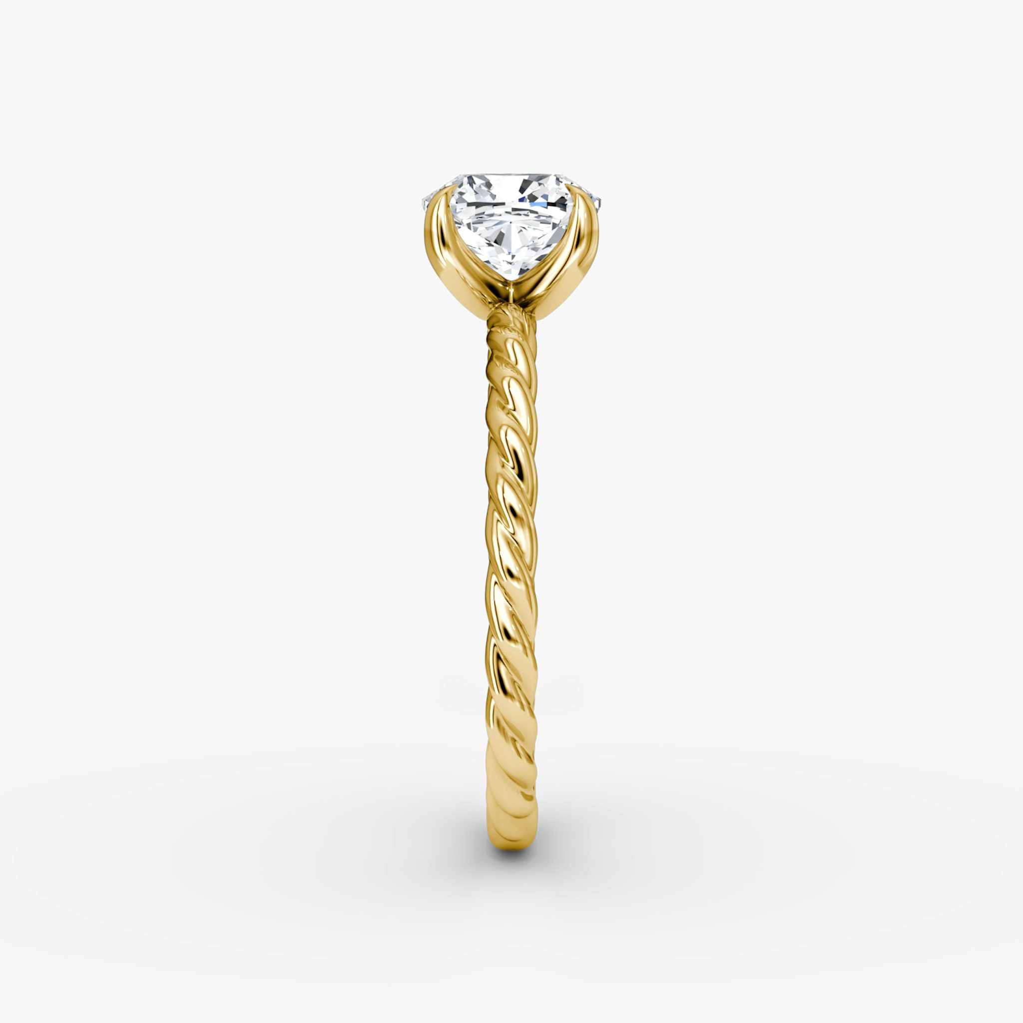 The Classic Rope | Cushion | 18k | Yellow Gold | bandAccent: Plain | diamondOrientation: vertical | caratWeight: other