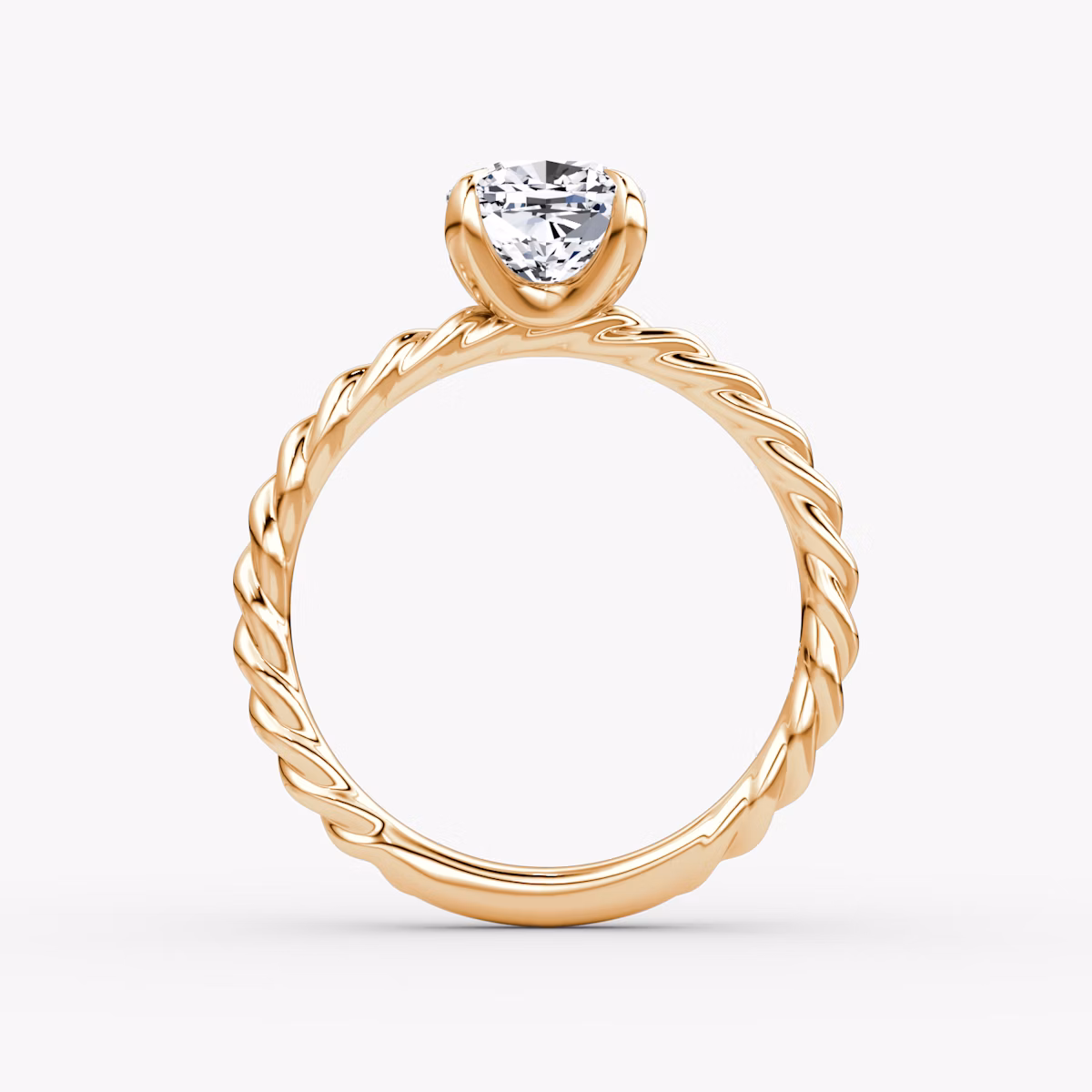 The Classic Rope | Cushion | 14k | Rose Gold | bandAccent: Plain | diamondOrientation: vertical | caratWeight: other