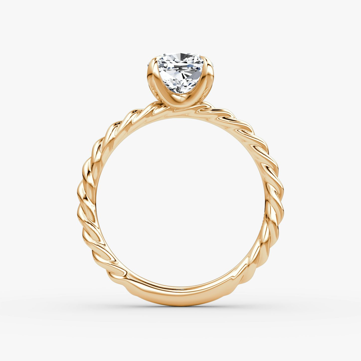 Anillo de compromiso Classic Rope | Cojín | 14k | Oro rosa | bandAccent: Simple | diamondOrientation: vertical | caratWeight: other
