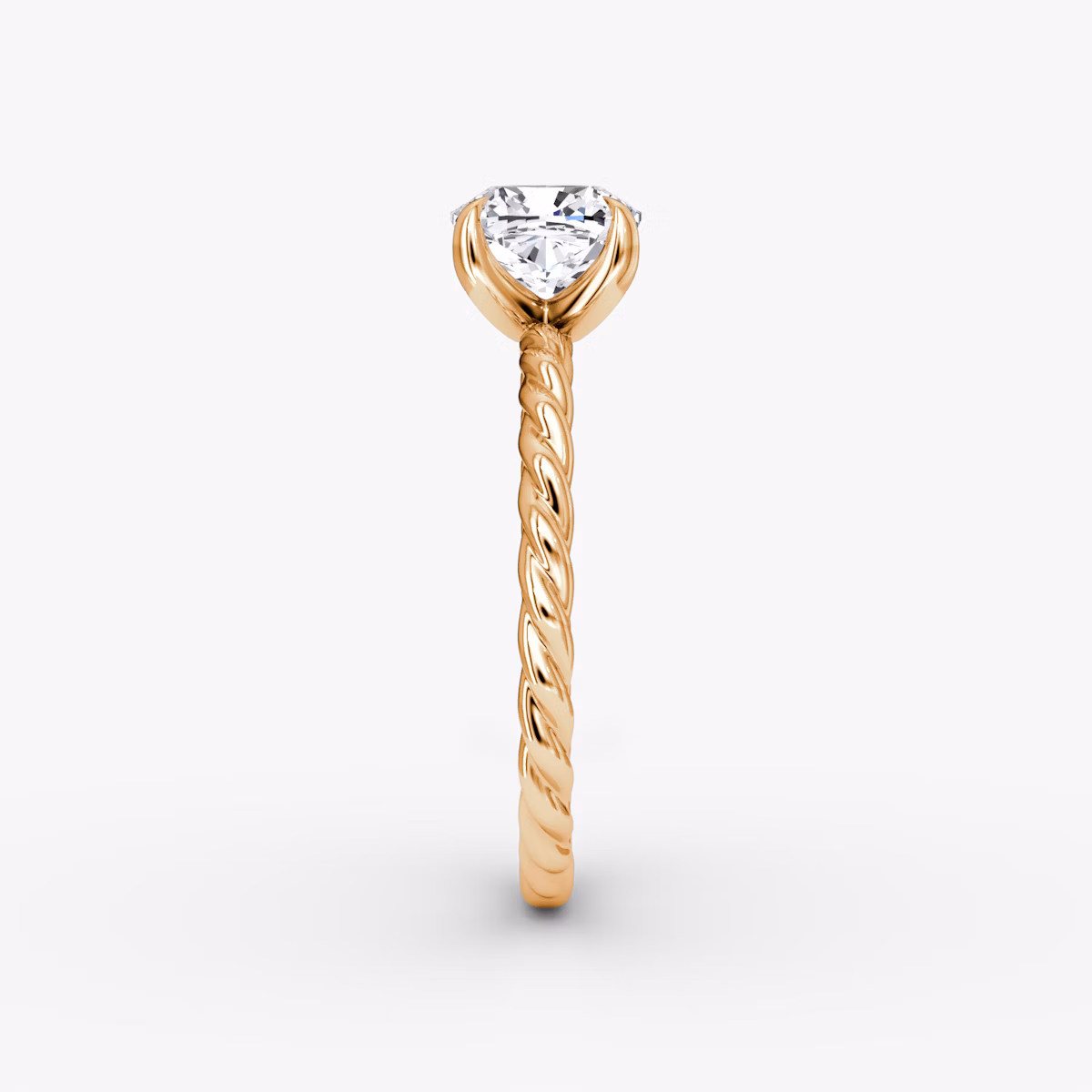 The Classic Rope | Cushion | 14k | Rose Gold | bandAccent: Plain | diamondOrientation: vertical | caratWeight: other