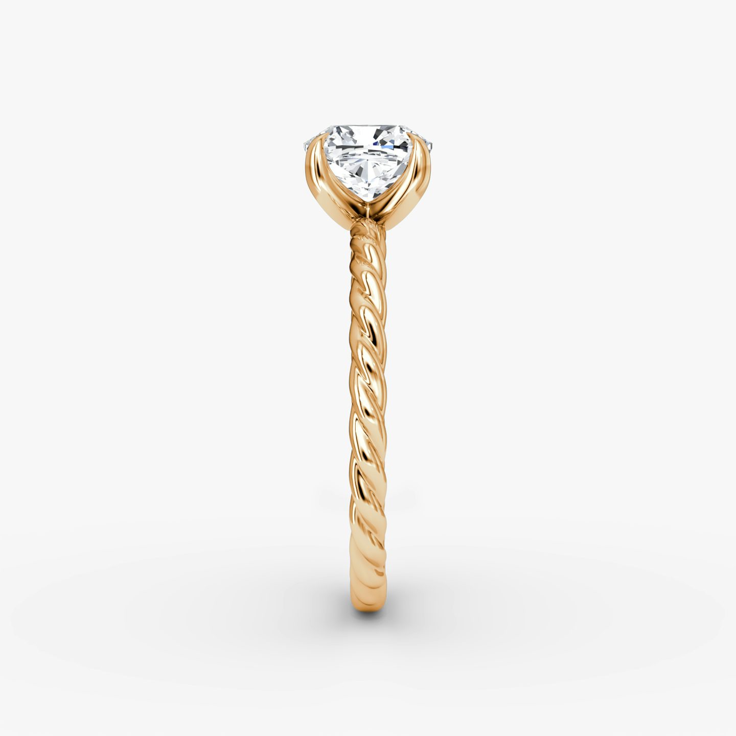 Anillo de compromiso Classic Rope | Cojín | 14k | Oro rosa | bandAccent: Simple | diamondOrientation: vertical | caratWeight: other
