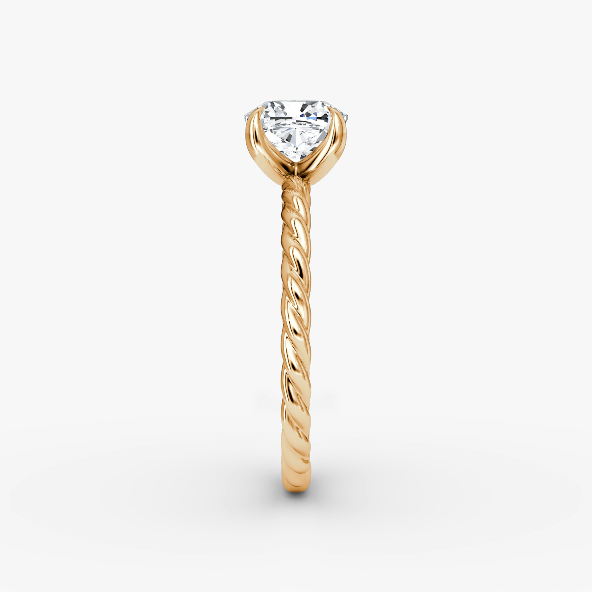 The Classic Rope | Cushion | 14k | Rose Gold | bandAccent: Plain | diamondOrientation: vertical | caratWeight: other