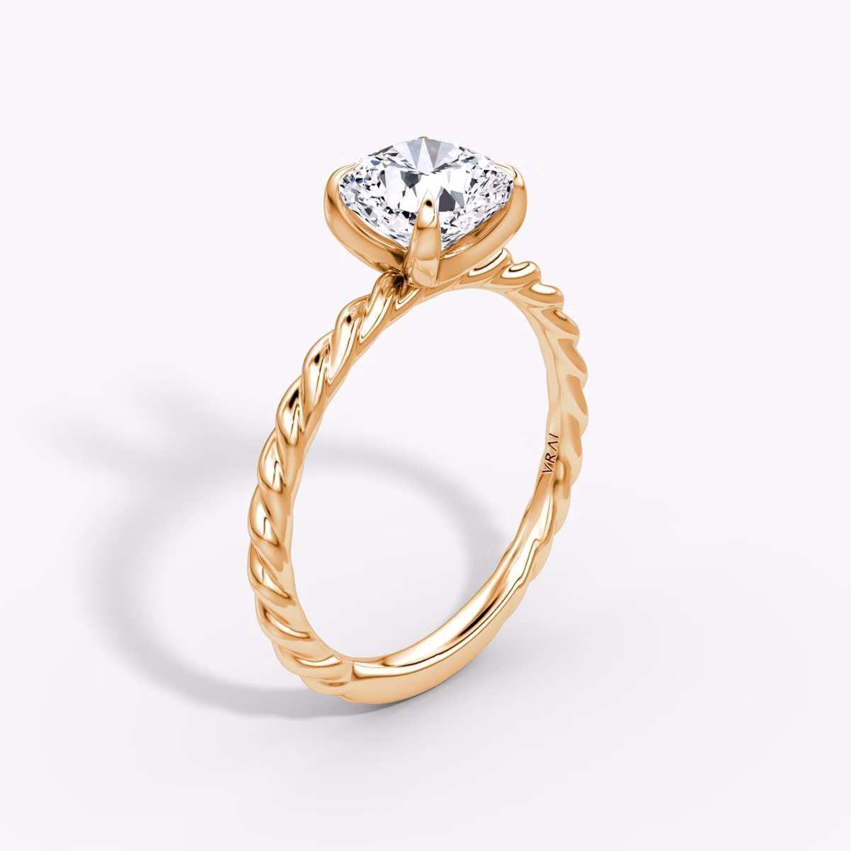 The Classic Rope | Cushion | 14k | Rose Gold | bandAccent: Plain | diamondOrientation: vertical | caratWeight: other