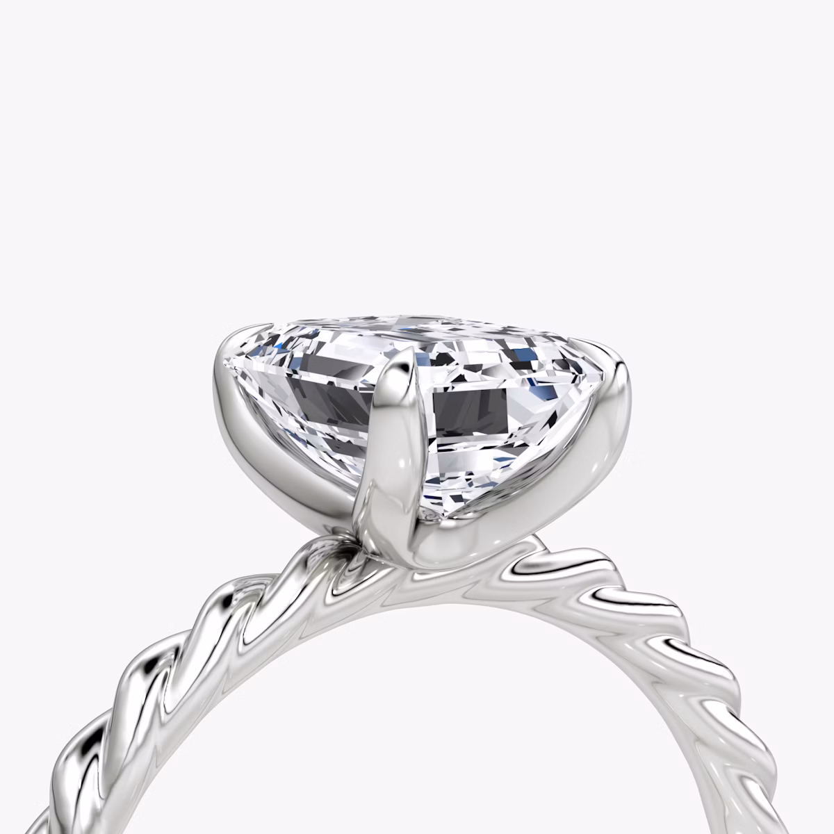 The Classic Rope | Emerald | 18k | White Gold | bandAccent: Plain | diamondOrientation: vertical | caratWeight: other