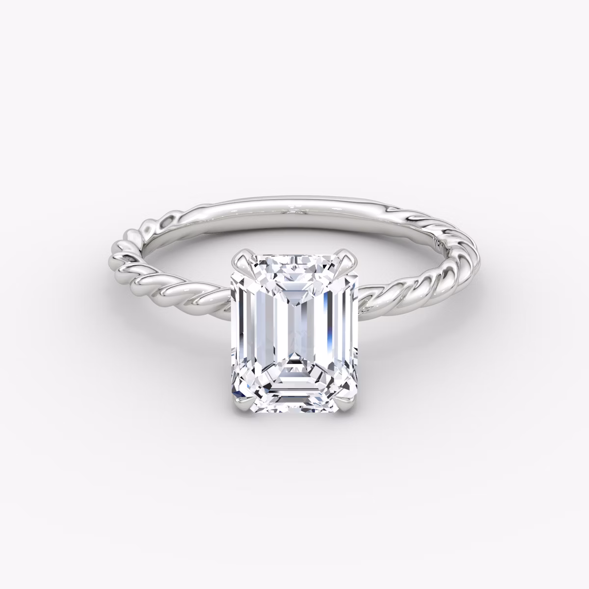 The Classic Rope | Emerald | Platinum | bandAccent: Plain | diamondOrientation: vertical | caratWeight: other