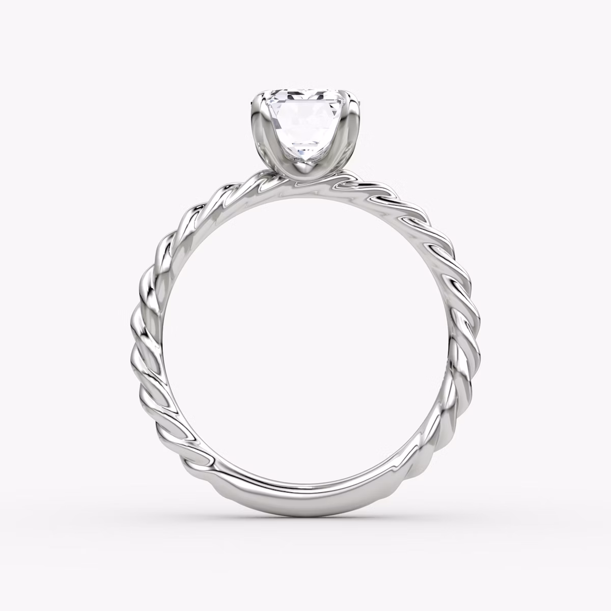 The Classic Rope | Emerald | Platinum | bandAccent: Plain | diamondOrientation: vertical | caratWeight: other
