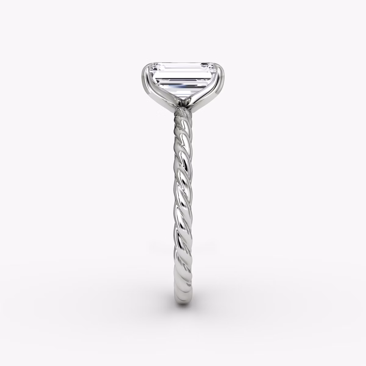 The Classic Rope | Emerald | 18k | White Gold | bandAccent: Plain | diamondOrientation: vertical | caratWeight: other