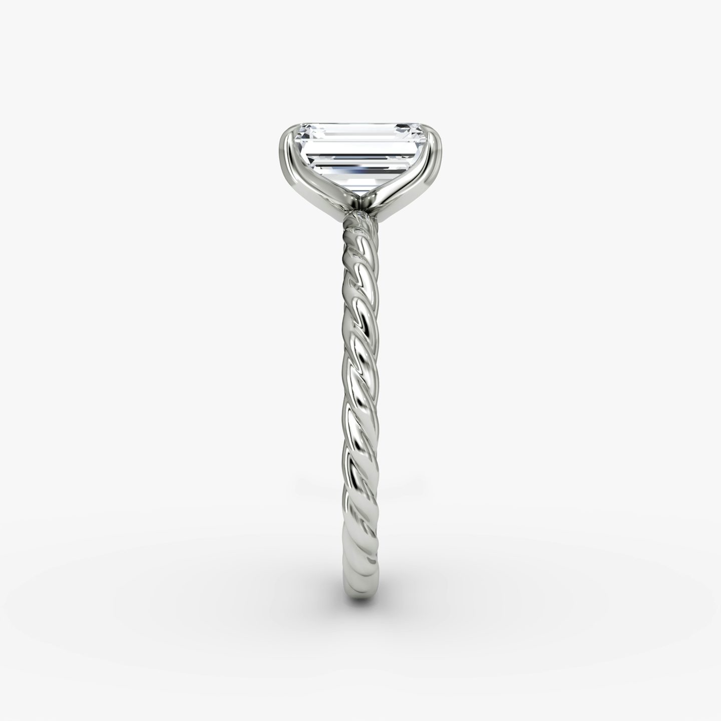 The Classic Rope | Emerald | 18k | White Gold | bandAccent: Plain | diamondOrientation: vertical | caratWeight: other