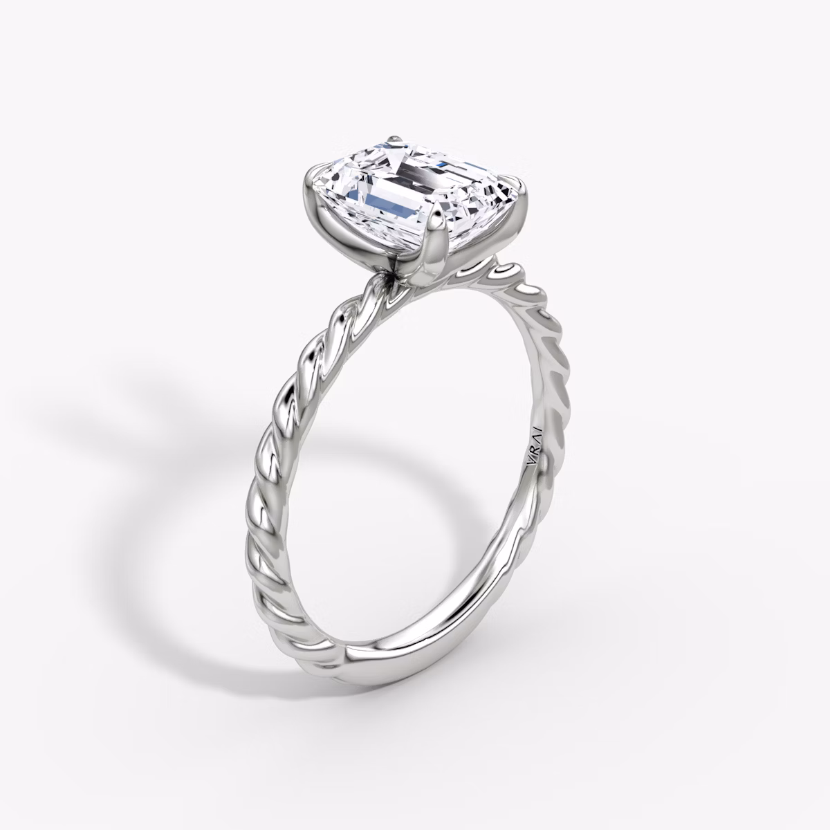 The Classic Rope | Emerald | Platinum | bandAccent: Plain | diamondOrientation: vertical | caratWeight: other