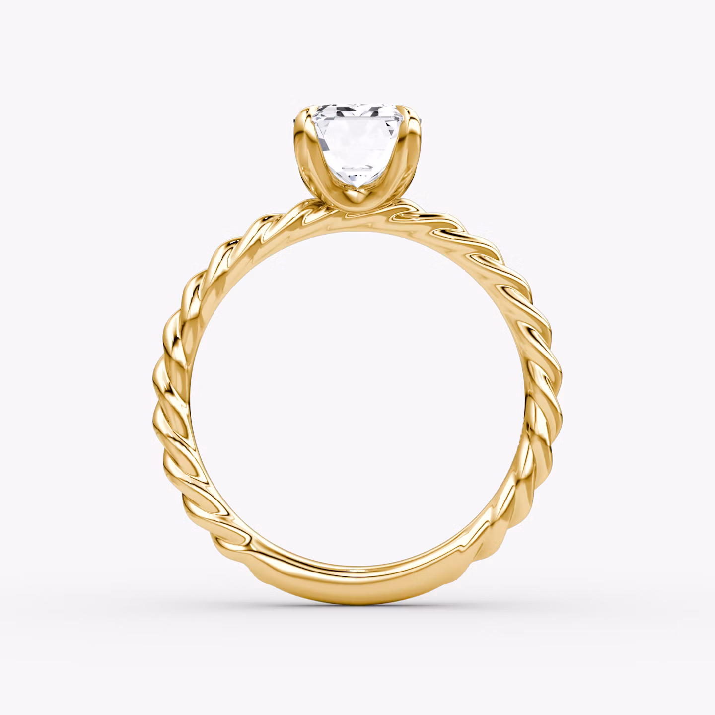 Anillo de compromiso Classic Rope | Esmeralda | 18k | Oro amarillo | bandAccent: Simple | diamondOrientation: vertical | caratWeight: other
