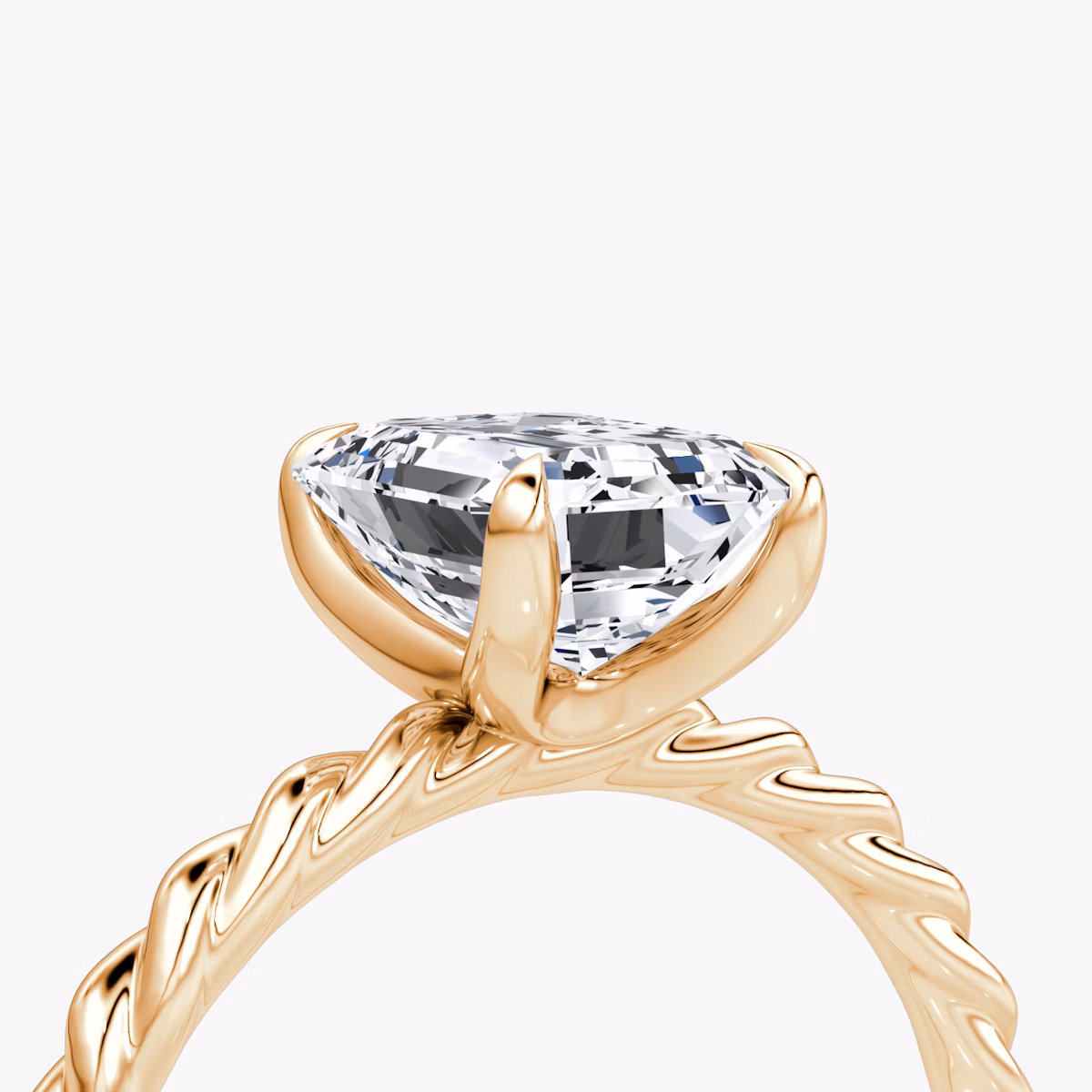 The Classic Rope | Emerald | 14k | Rose Gold | bandAccent: Plain | diamondOrientation: vertical | caratWeight: other