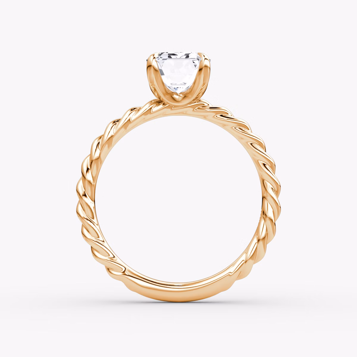 The Classic Rope | Emerald | 14k | Rose Gold | bandAccent: Plain | diamondOrientation: vertical | caratWeight: other