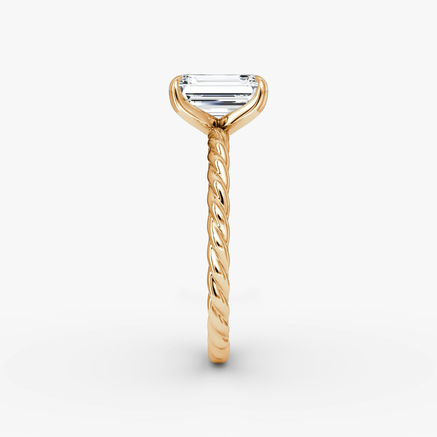 The Classic Rope | Emerald | 14k | Rose Gold | bandAccent: Plain | diamondOrientation: vertical | caratWeight: other