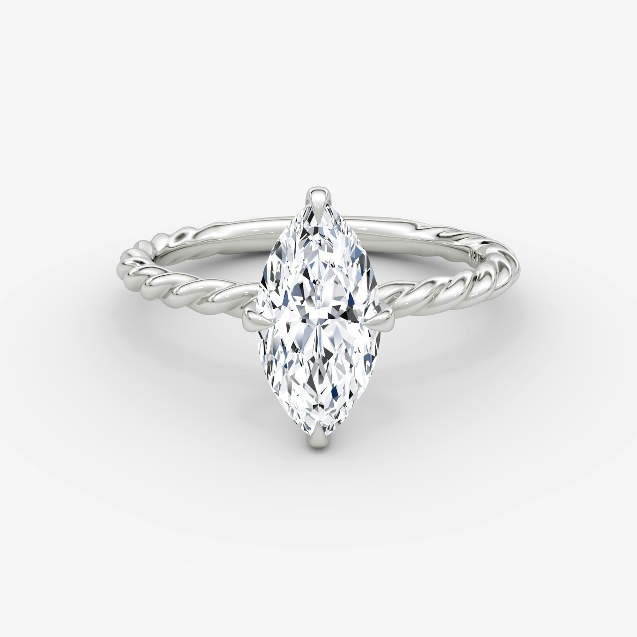 The Classic Rope | Marquise | Platinum | bandAccent: Plain | diamondOrientation: vertical | caratWeight: other