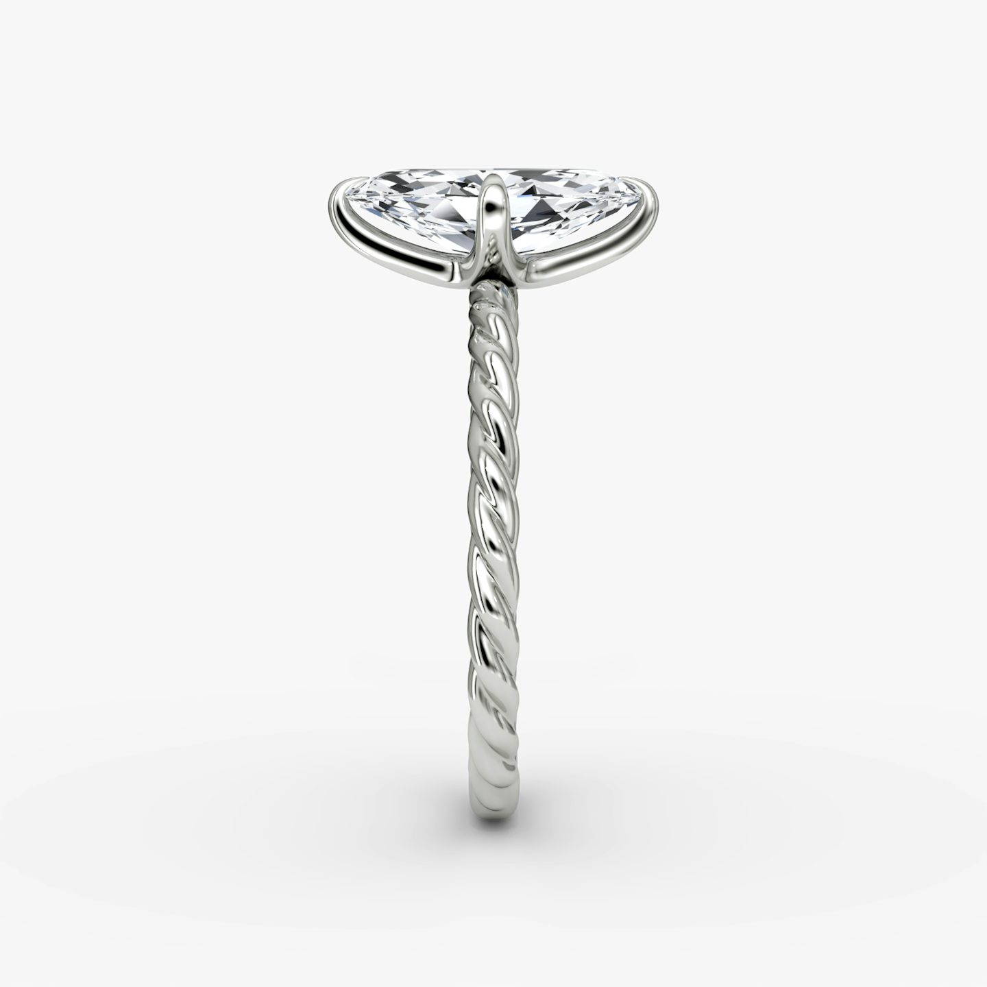 Anillo de compromiso Classic Rope | Marquise | Platino | bandAccent: Simple | diamondOrientation: vertical | caratWeight: other