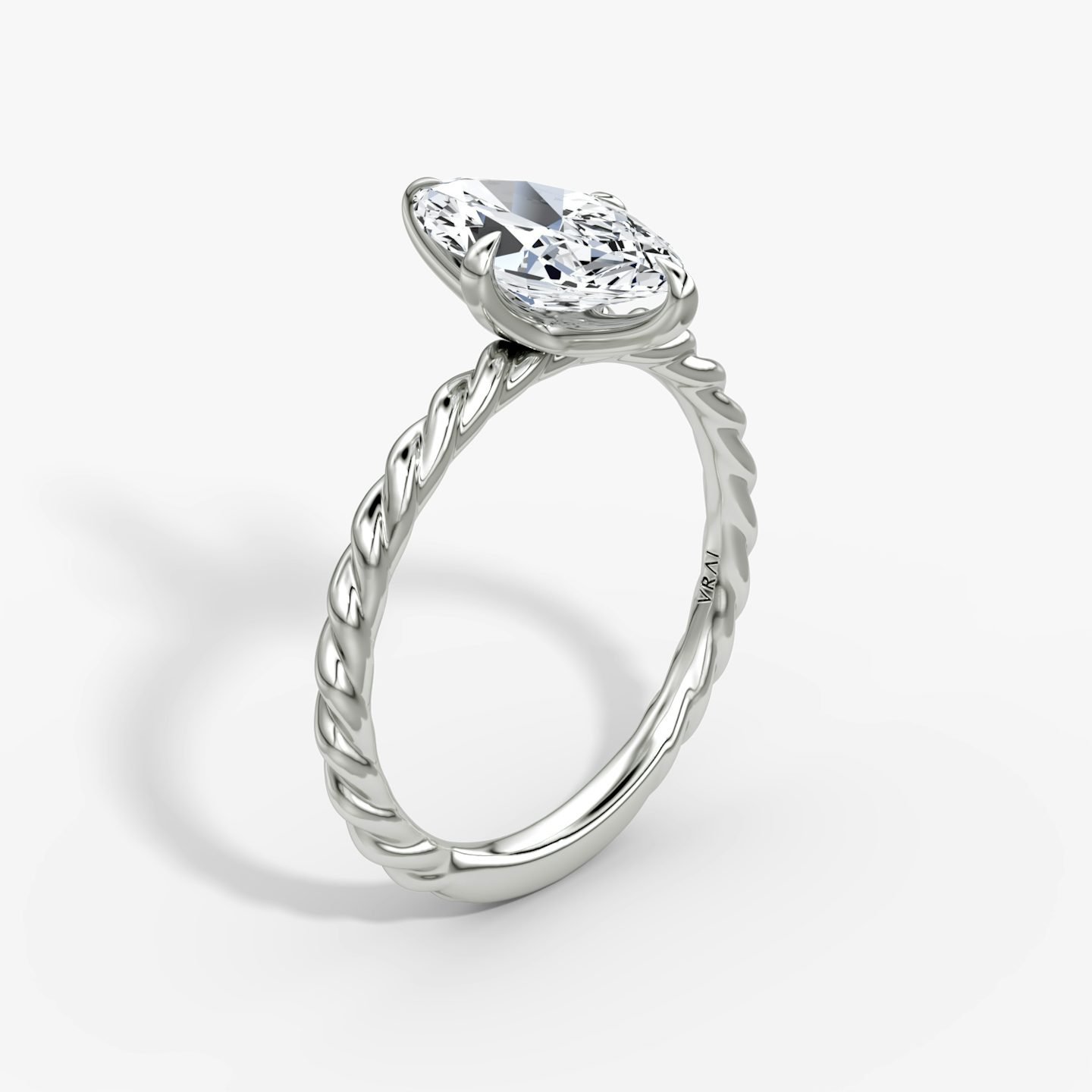 Anillo de compromiso Classic Rope | Marquise | Platino | bandAccent: Simple | diamondOrientation: vertical | caratWeight: other