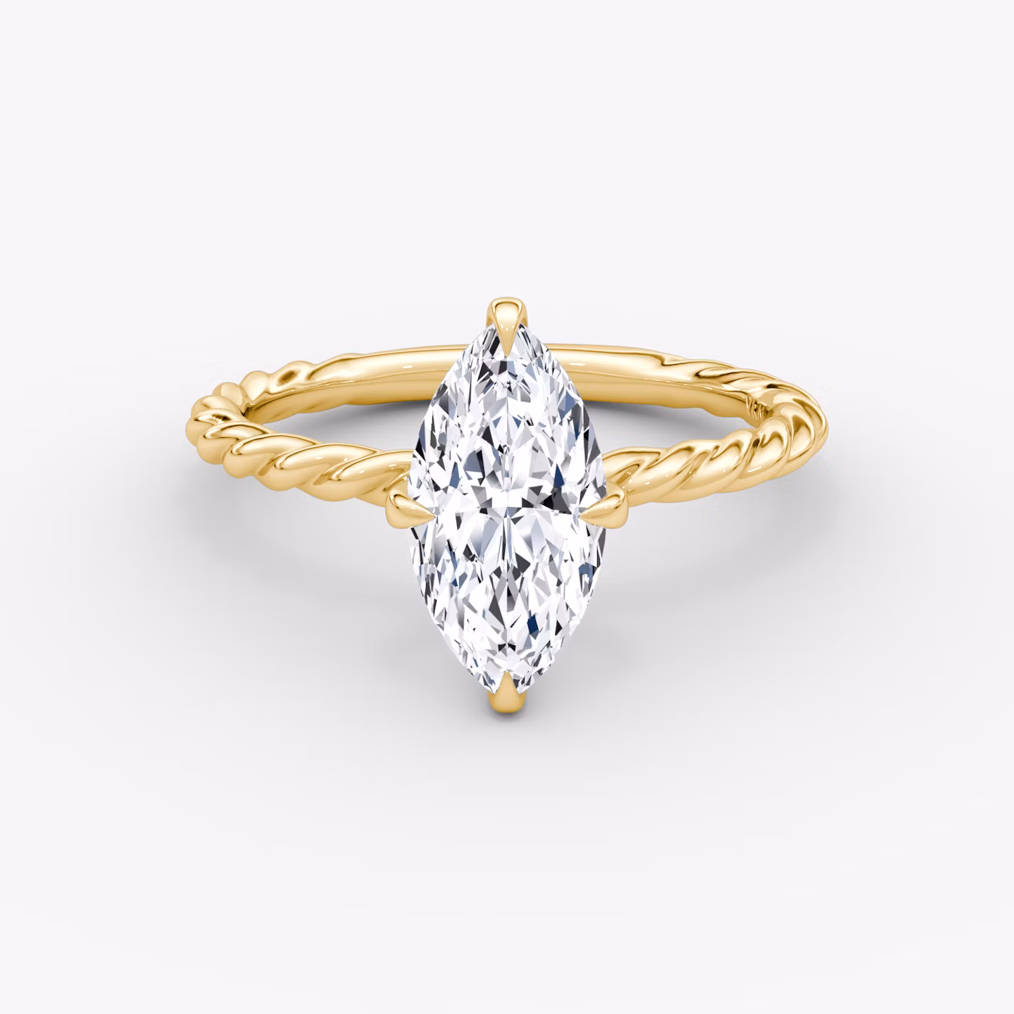 The Classic Rope | Marquise | 18k | Yellow Gold | bandAccent: Plain | diamondOrientation: vertical | caratWeight: other