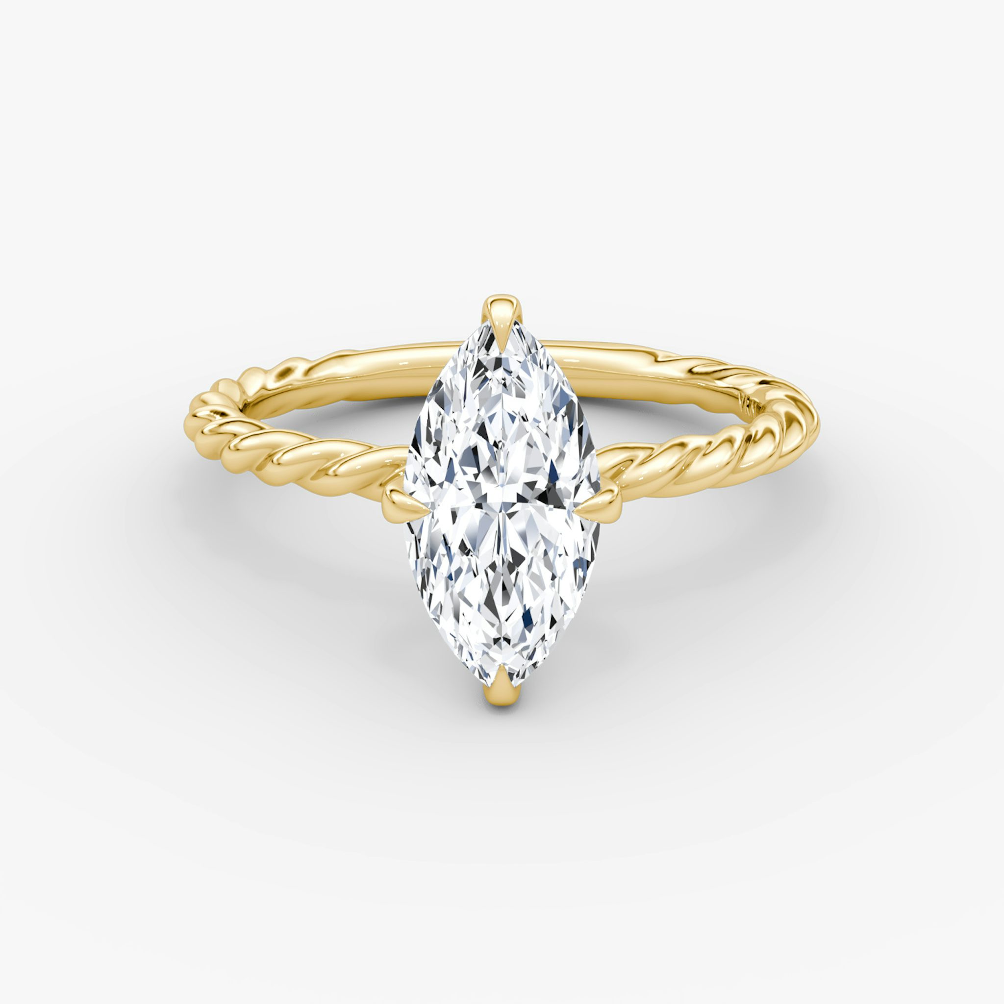 The Classic Rope | Marquise | 18k | Yellow Gold | bandAccent: Plain | diamondOrientation: vertical | caratWeight: other