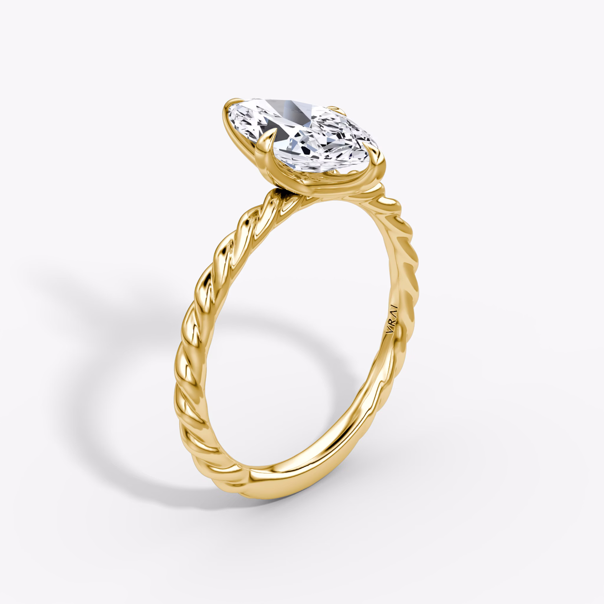 The Classic Rope | Marquise | 18k | Yellow Gold | bandAccent: Plain | diamondOrientation: vertical | caratWeight: other