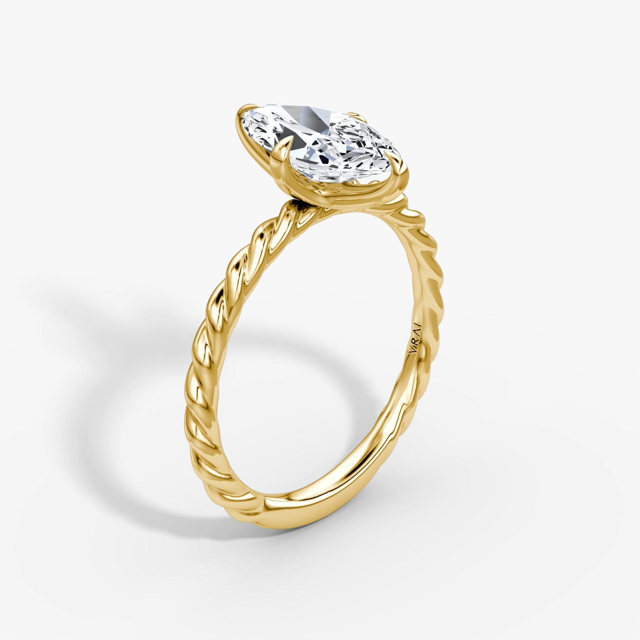 The Classic Rope | Marquise | 18k | Yellow Gold | bandAccent: Plain | diamondOrientation: vertical | caratWeight: other