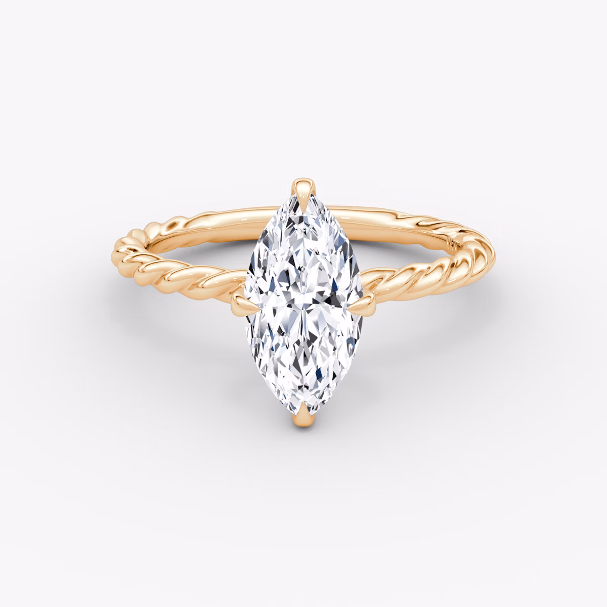 The Classic Rope | Marquise | 14k | Rose Gold | bandAccent: Plain | diamondOrientation: vertical | caratWeight: other