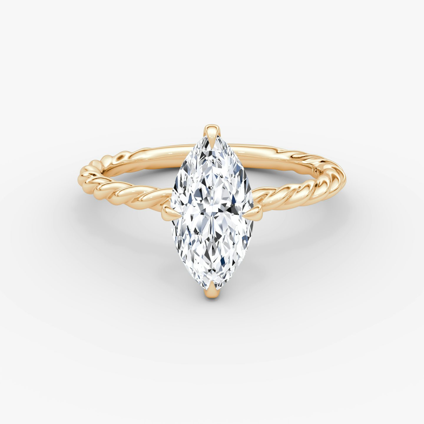 The Classic Rope | Marquise | 14k | Rose Gold | bandAccent: Plain | diamondOrientation: vertical | caratWeight: other