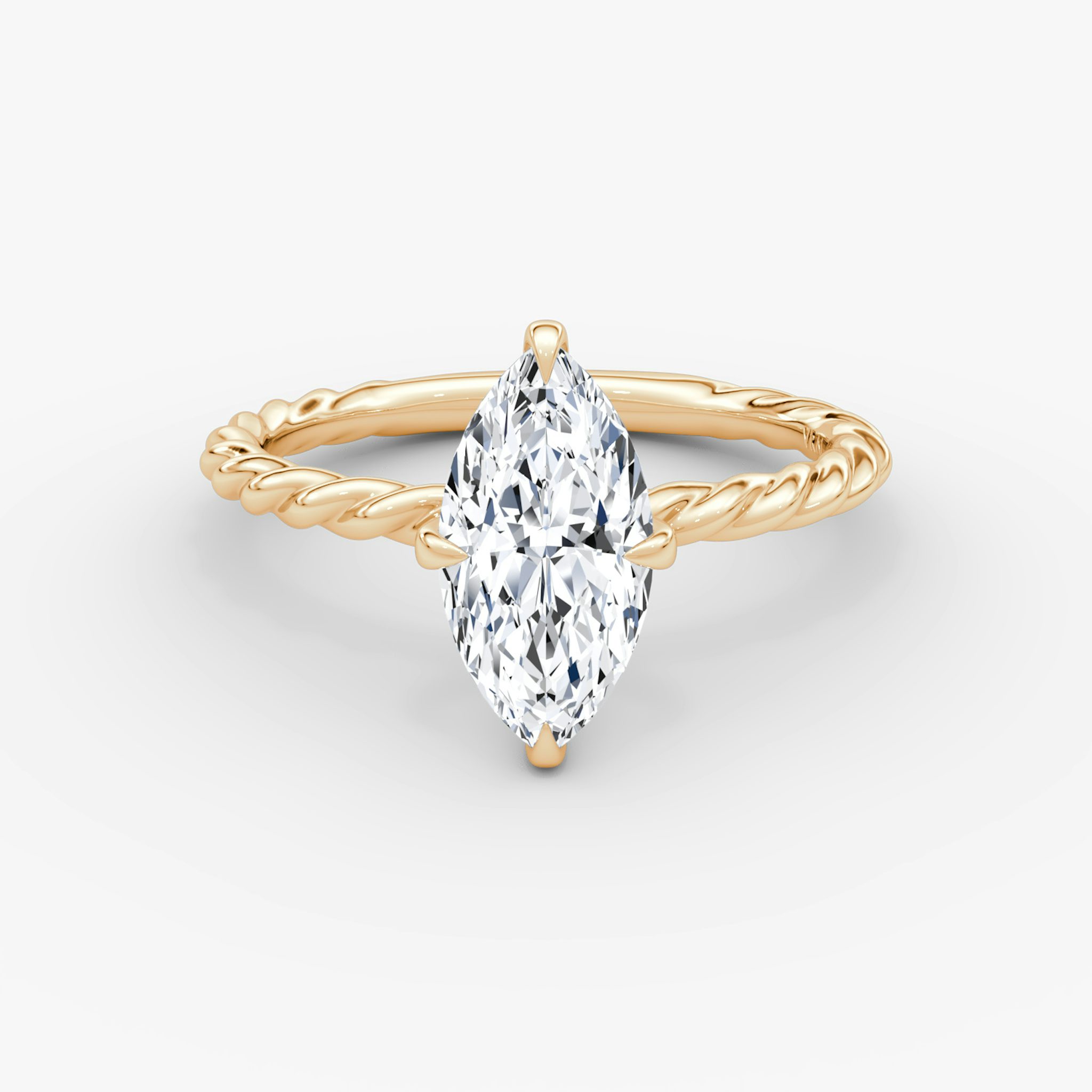 The Classic Rope | Marquise | 14k | Rose Gold | bandAccent: Plain | diamondOrientation: vertical | caratWeight: other