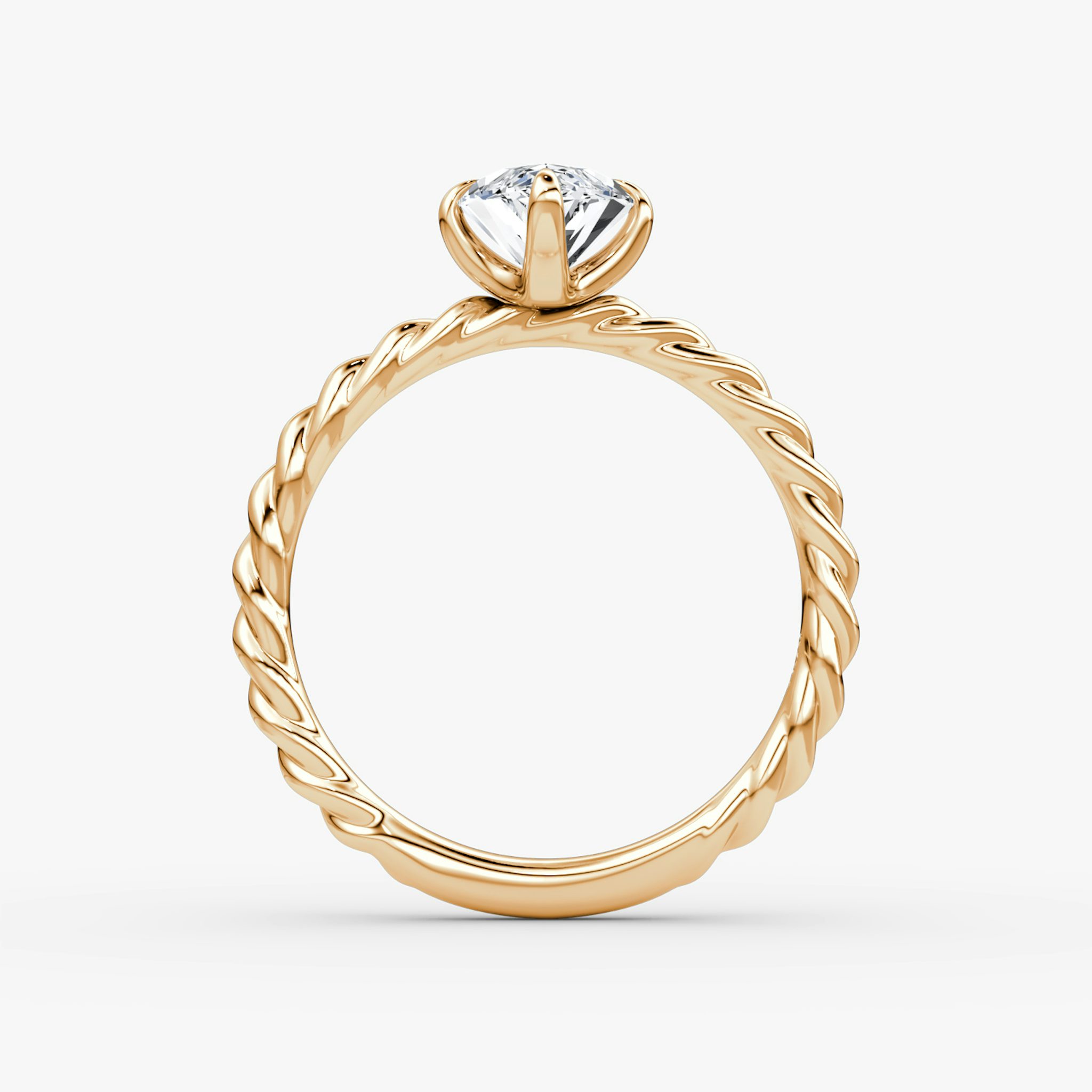 The Classic Rope | Marquise | 14k | Rose Gold | bandAccent: Plain | diamondOrientation: vertical | caratWeight: other