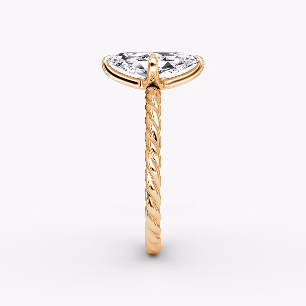The Classic Rope | Marquise | 14k | Rose Gold | bandAccent: Plain | diamondOrientation: vertical | caratWeight: other