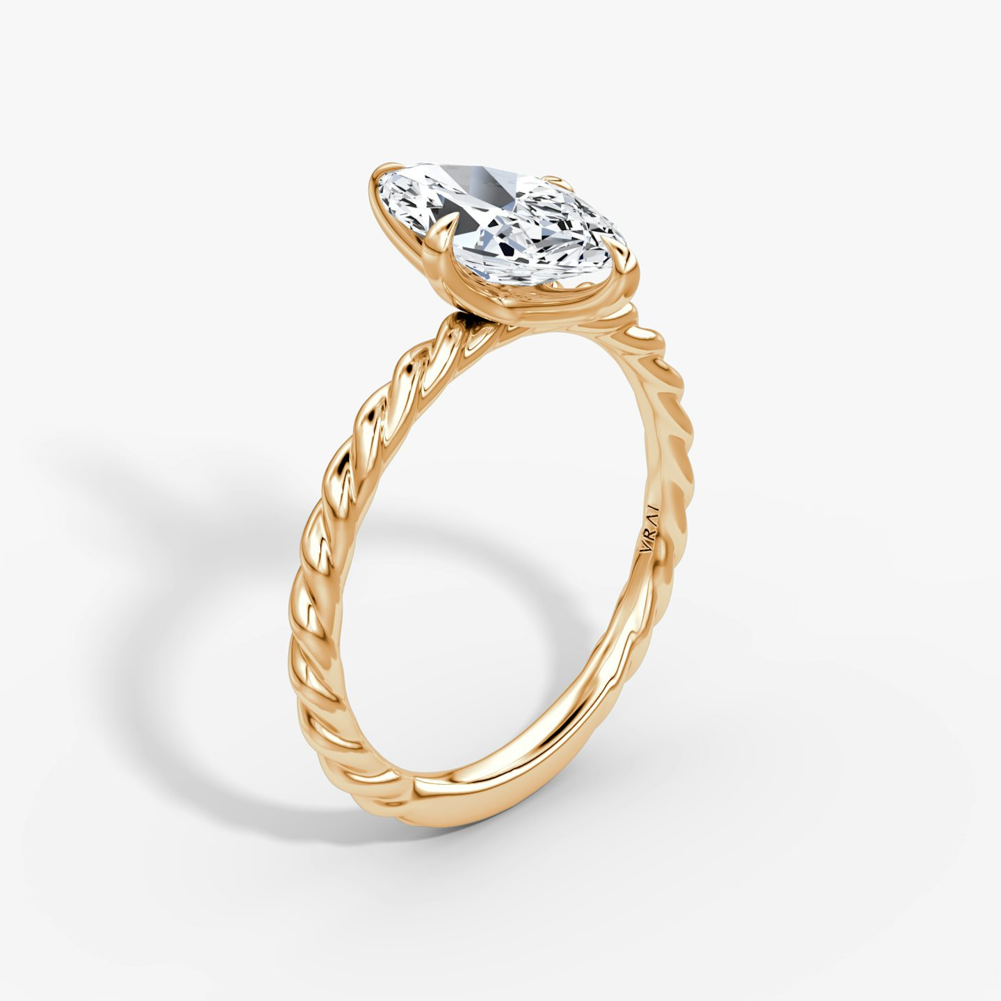 The Classic Rope | Marquise | 14k | Rose Gold | bandAccent: Plain | diamondOrientation: vertical | caratWeight: other