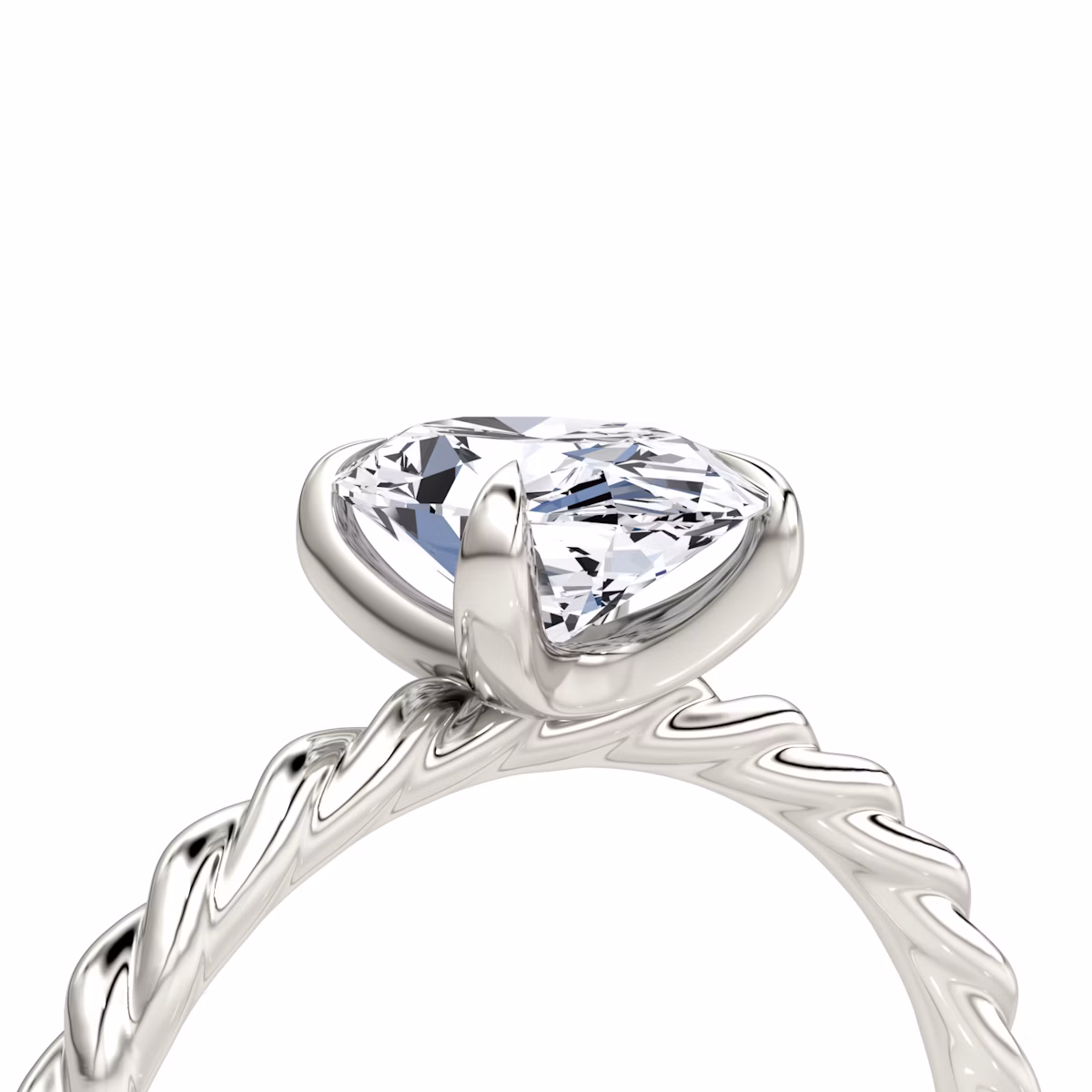 The Classic Rope | Oval | 18k | White Gold | bandAccent: Plain | diamondOrientation: vertical | caratWeight: other