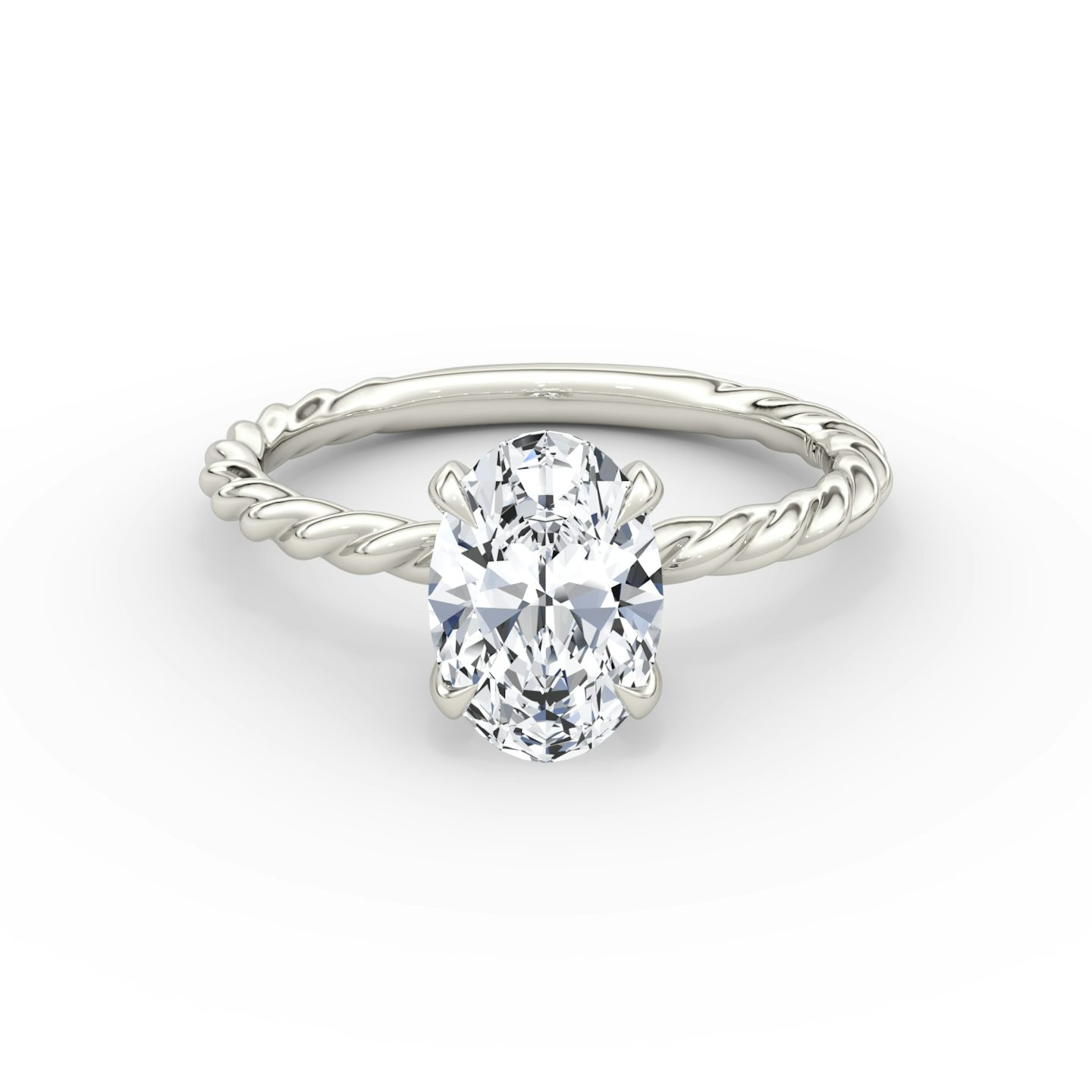 The Classic Rope | Oval | Platinum | bandAccent: Plain | diamondOrientation: vertical | caratWeight: other