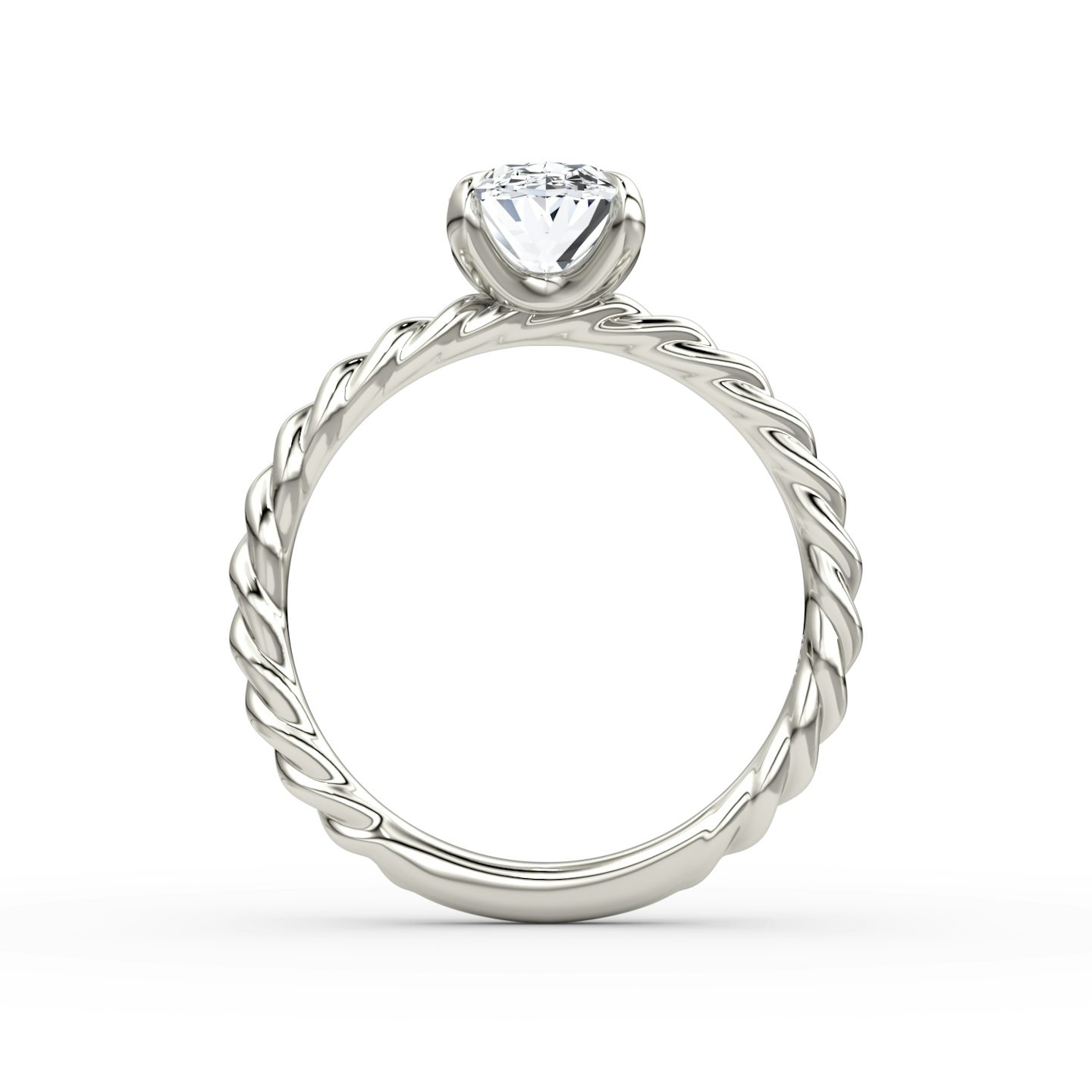 The Classic Rope | Oval | Platinum | bandAccent: Plain | diamondOrientation: vertical | caratWeight: other