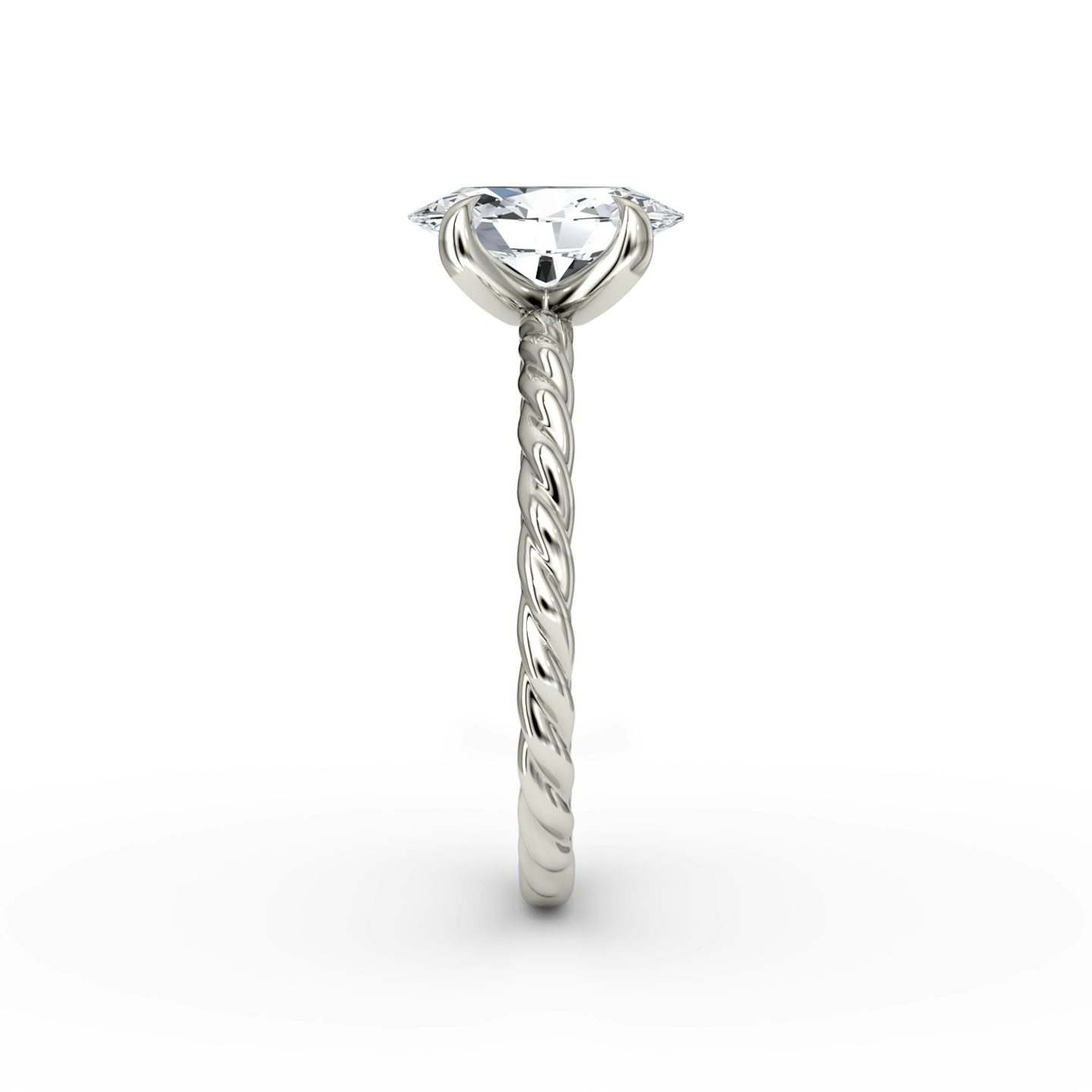 The Classic Rope | Oval | Platinum | bandAccent: Plain | diamondOrientation: vertical | caratWeight: other