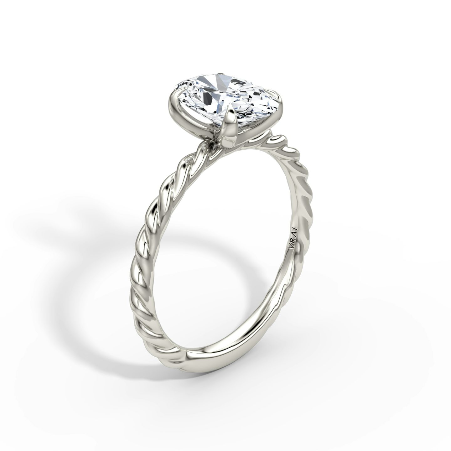 The Classic Rope | Oval | Platinum | bandAccent: Plain | diamondOrientation: vertical | caratWeight: other