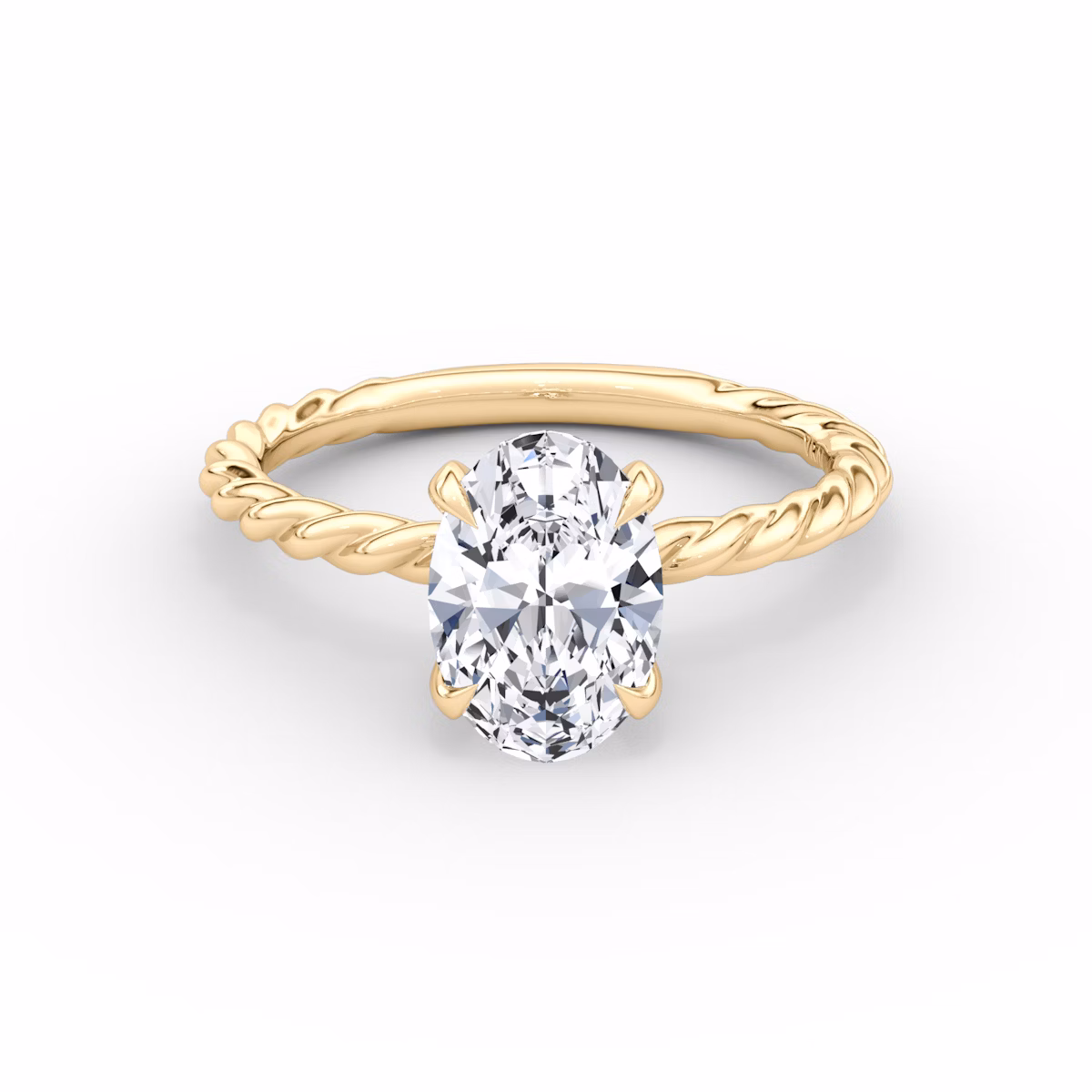 The Classic Rope | Oval | 18k | Yellow Gold | bandAccent: Plain | diamondOrientation: vertical | caratWeight: other