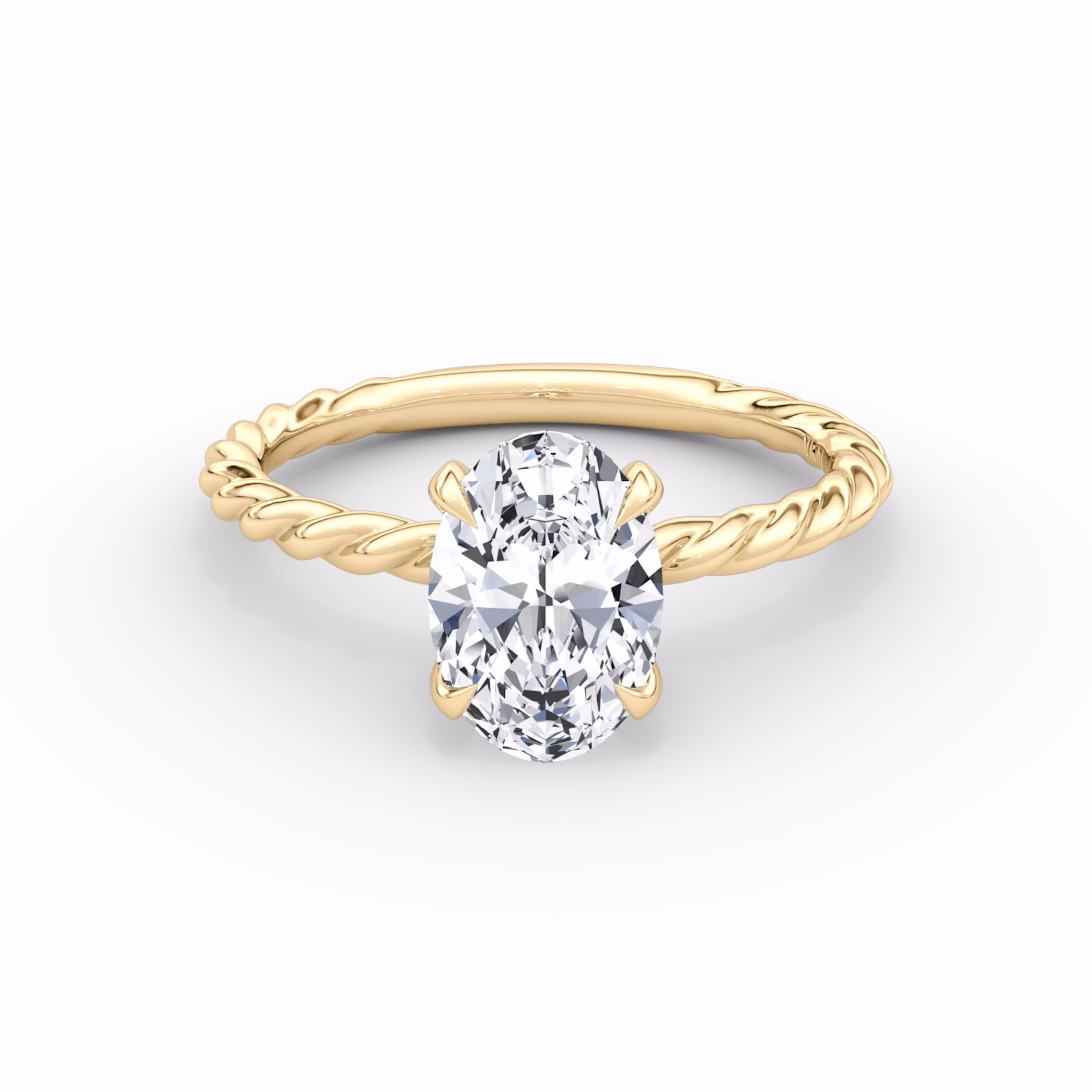 The Classic Rope | Oval | 18k | Yellow Gold | bandAccent: Plain | diamondOrientation: vertical | caratWeight: other