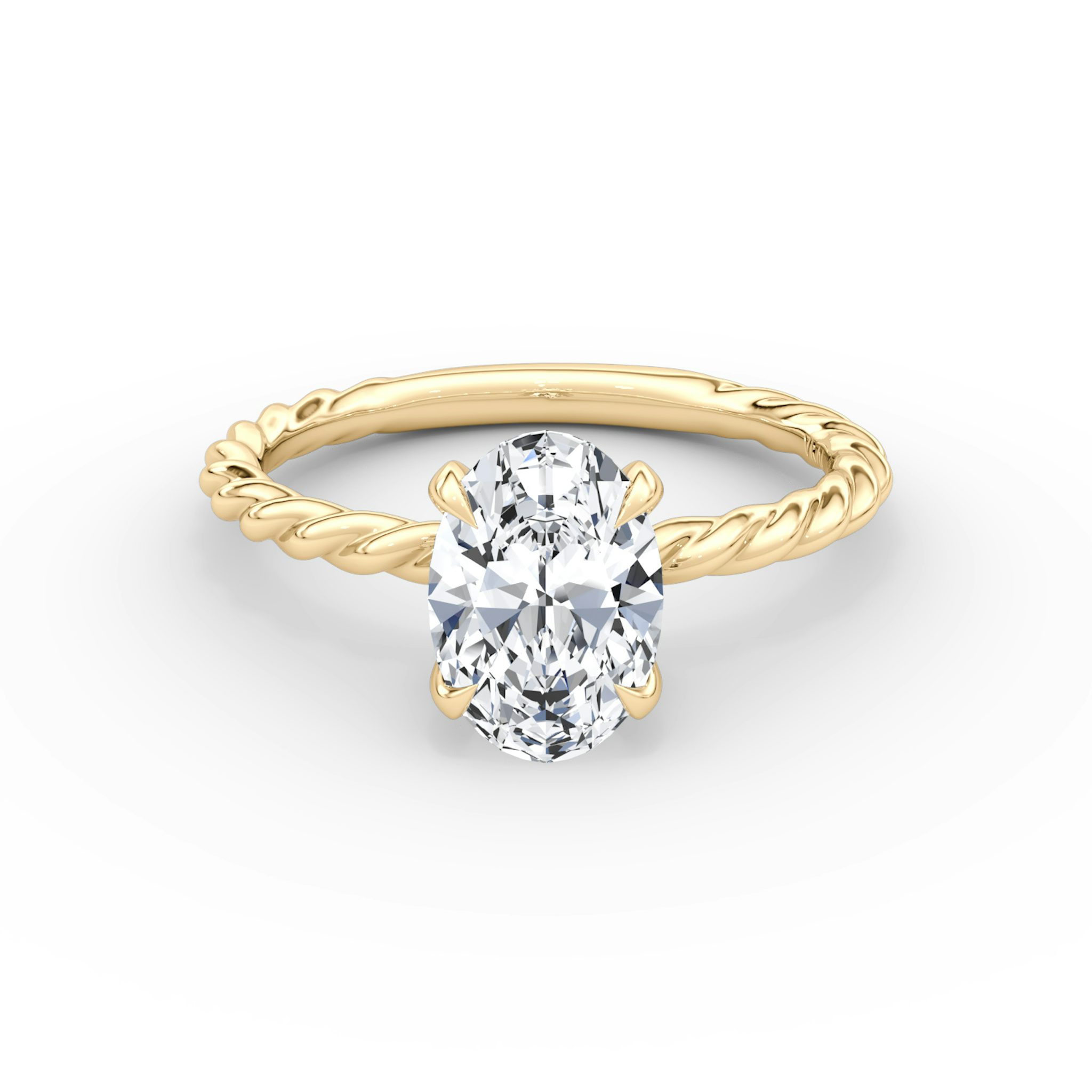The Classic Rope | Oval | 18k | Yellow Gold | bandAccent: Plain | diamondOrientation: vertical | caratWeight: other