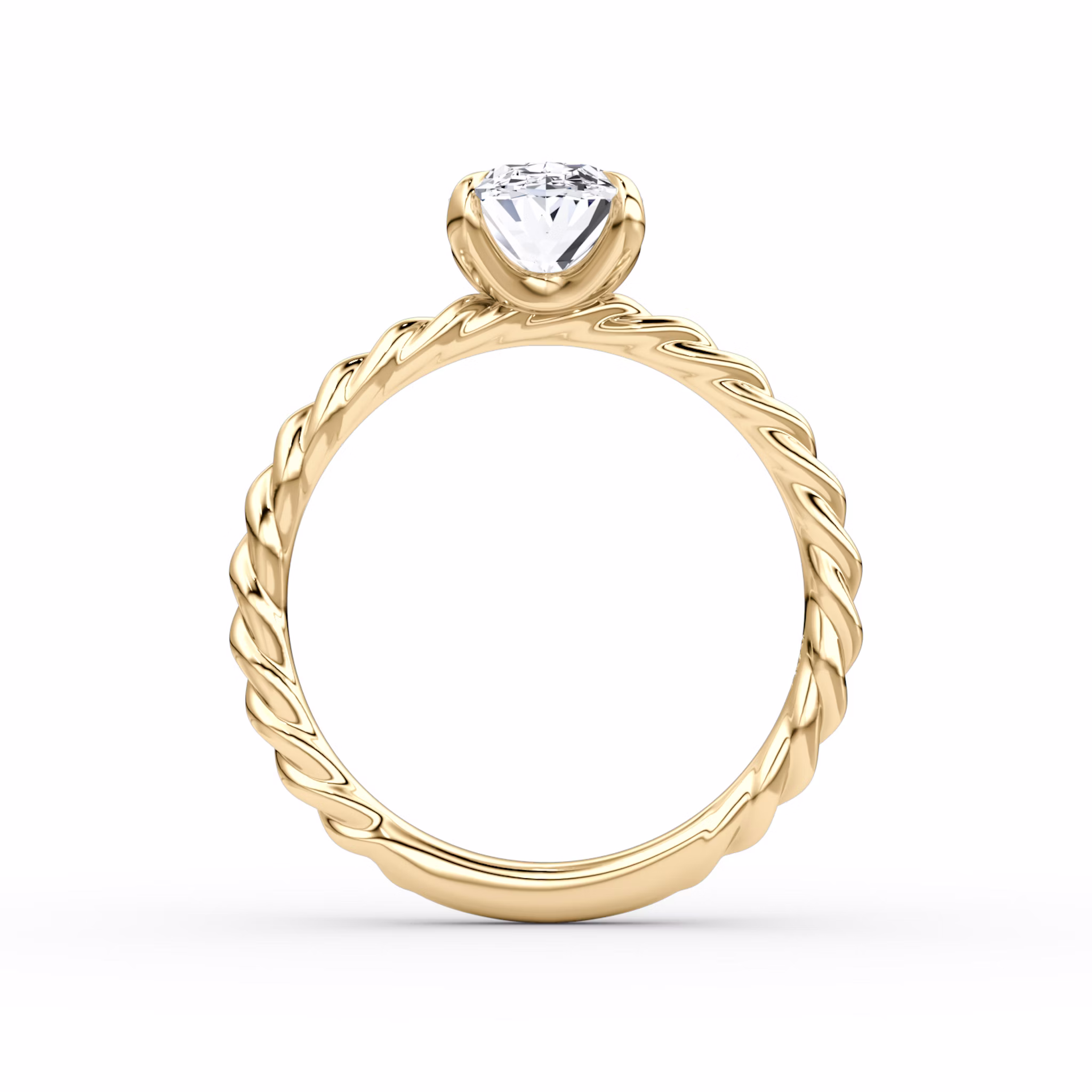 The Classic Rope | Oval | 18k | Yellow Gold | bandAccent: Plain | diamondOrientation: vertical | caratWeight: other