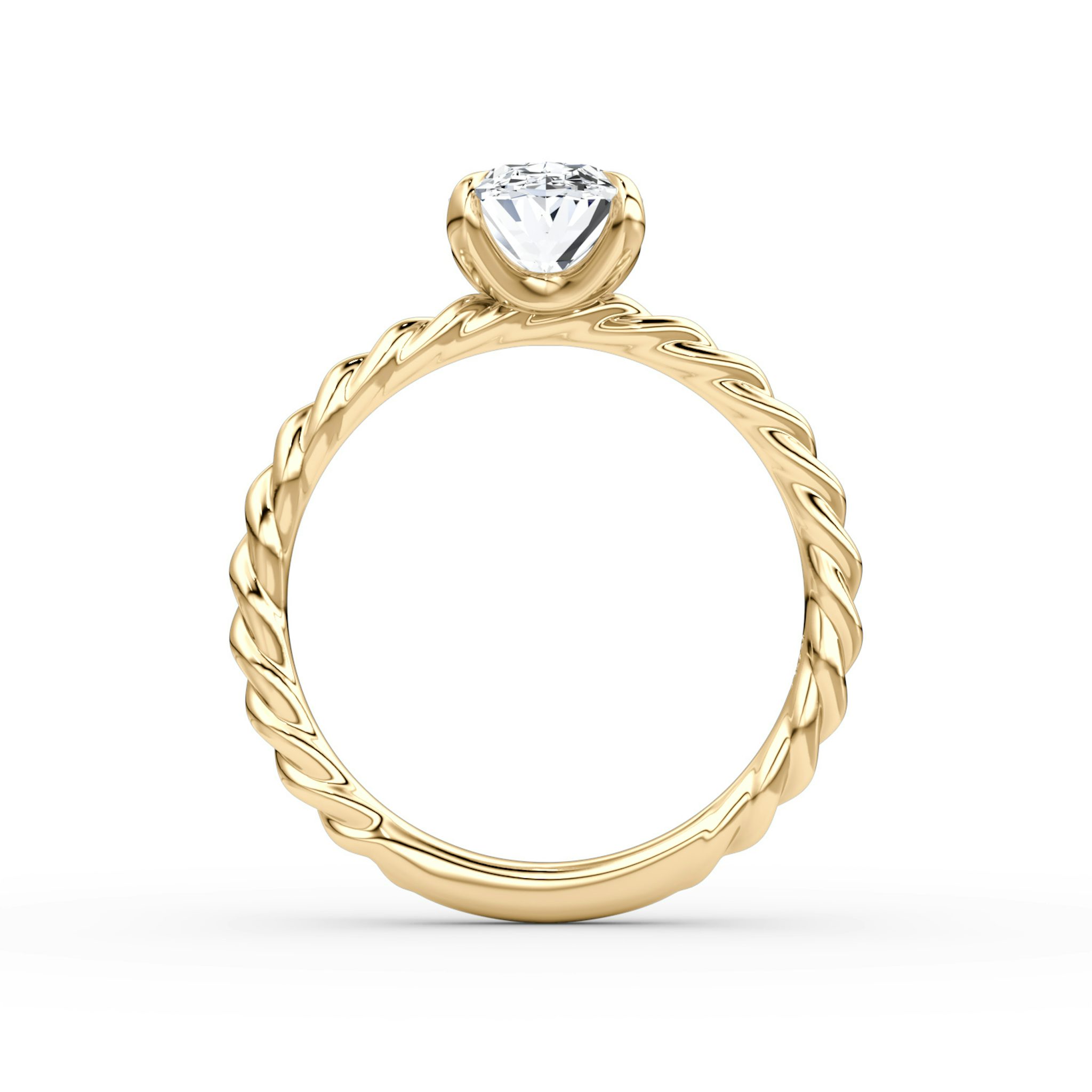 The Classic Rope | Oval | 18k | Yellow Gold | bandAccent: Plain | diamondOrientation: vertical | caratWeight: other