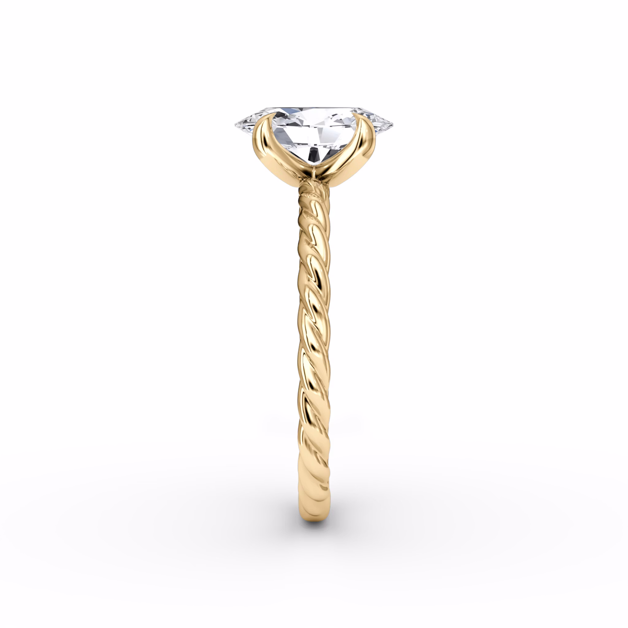 The Classic Rope | Oval | 18k | Yellow Gold | bandAccent: Plain | diamondOrientation: vertical | caratWeight: other
