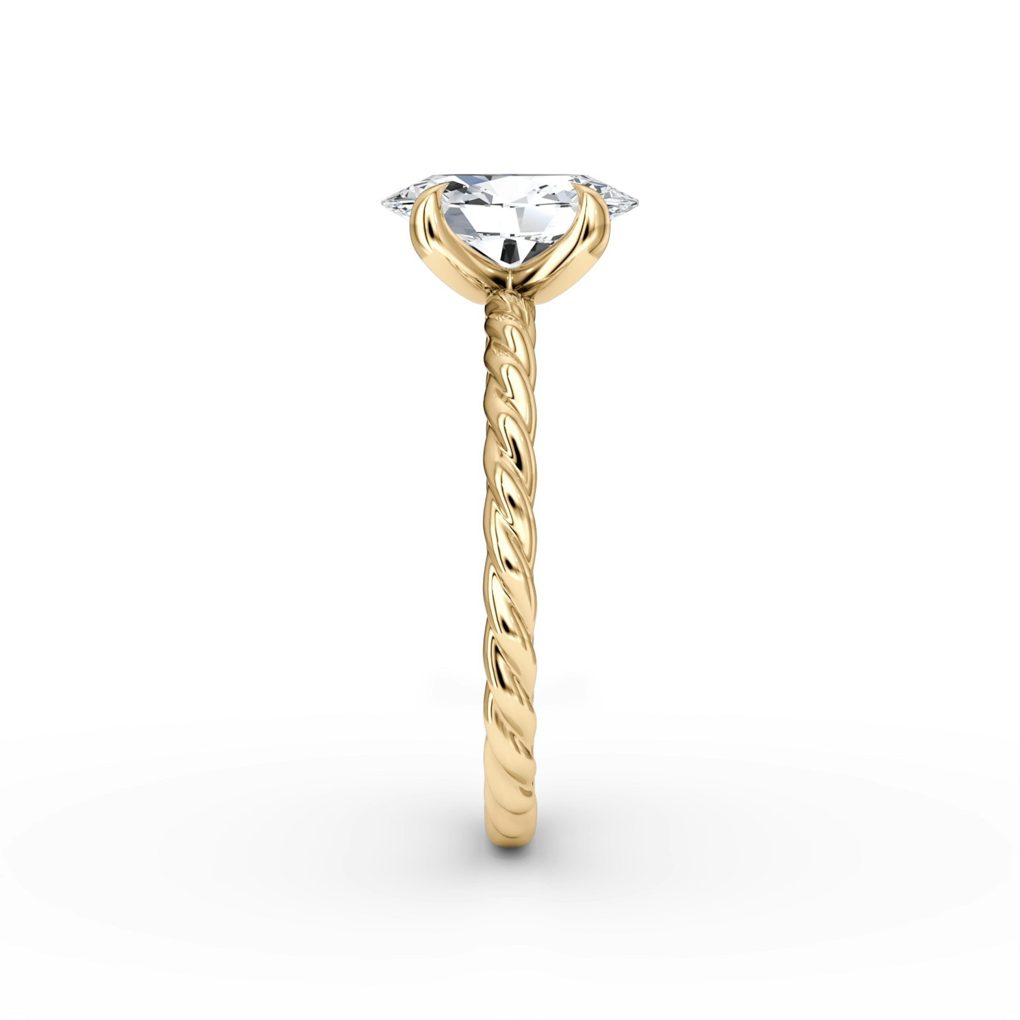 The Classic Rope | Oval | 18k | Yellow Gold | bandAccent: Plain | diamondOrientation: vertical | caratWeight: other
