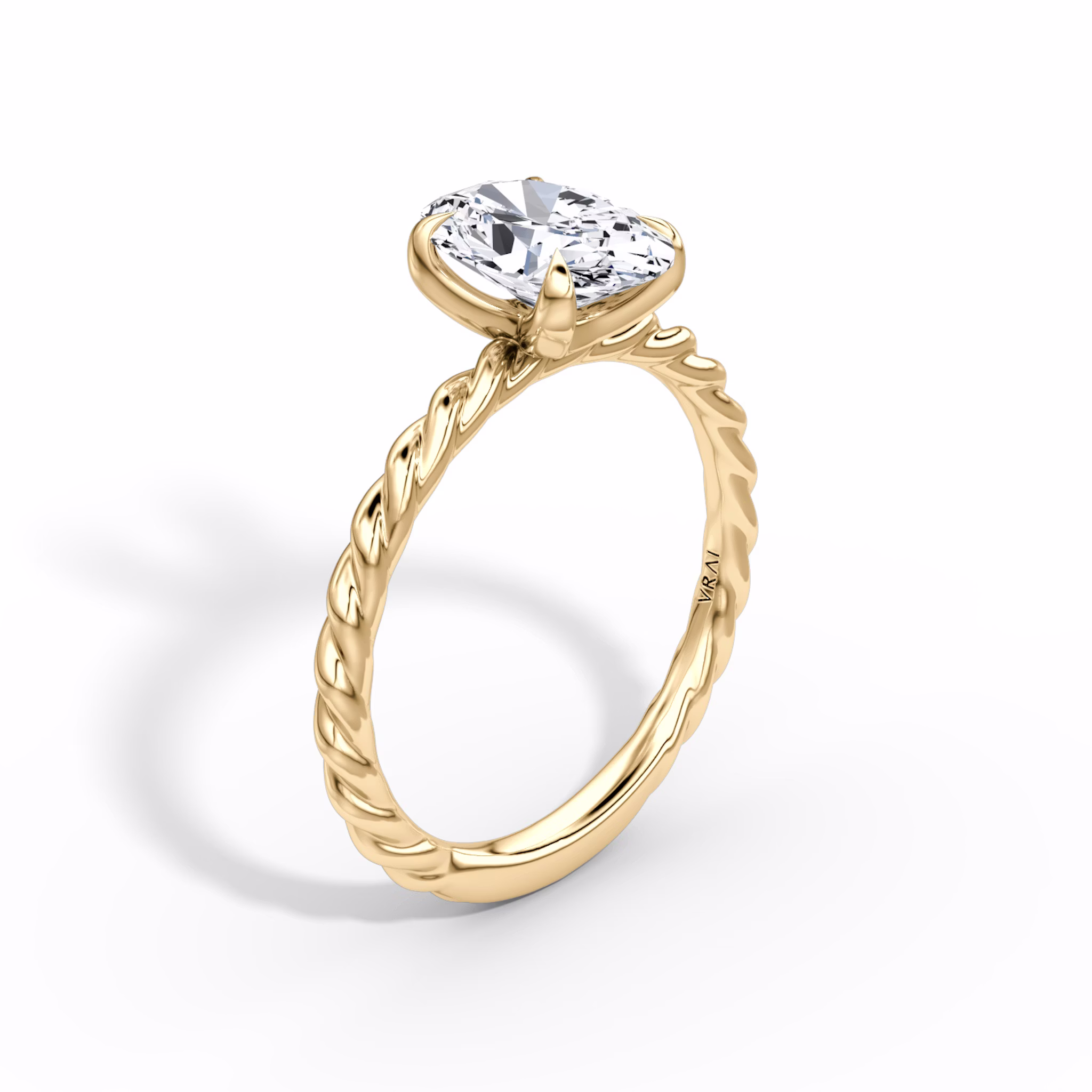 The Classic Rope | Oval | 18k | Yellow Gold | bandAccent: Plain | diamondOrientation: vertical | caratWeight: other