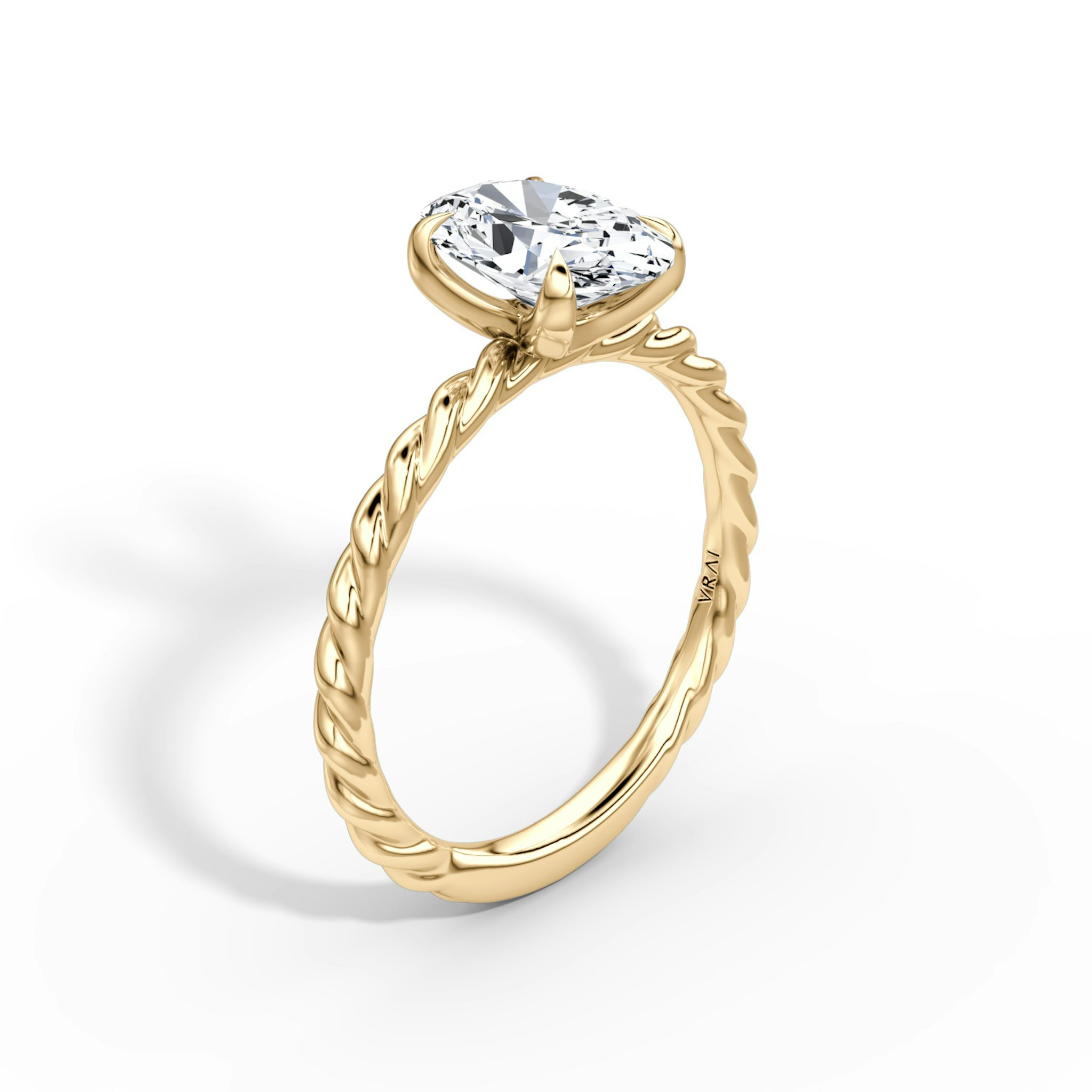 The Classic Rope | Oval | 18k | Yellow Gold | bandAccent: Plain | diamondOrientation: vertical | caratWeight: other