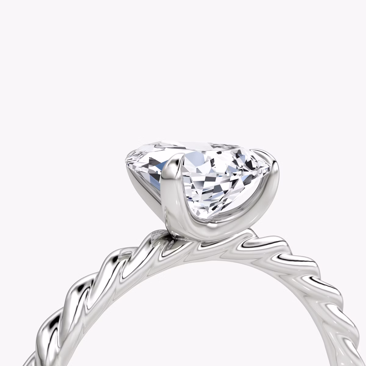 The Classic Rope | Pear | 18k | White Gold | bandAccent: Plain | diamondOrientation: vertical | caratWeight: other