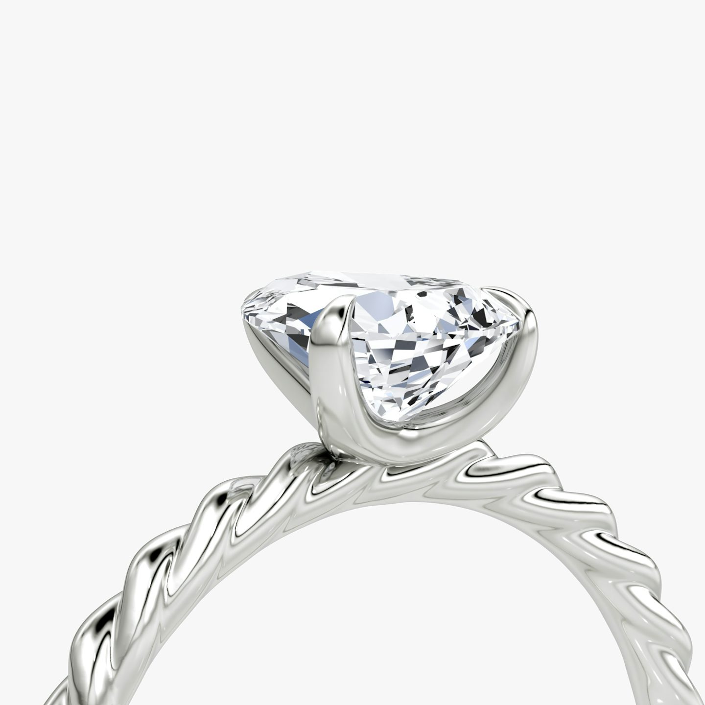 The Classic Rope | Pear | Platinum | bandAccent: Plain | diamondOrientation: vertical | caratWeight: other