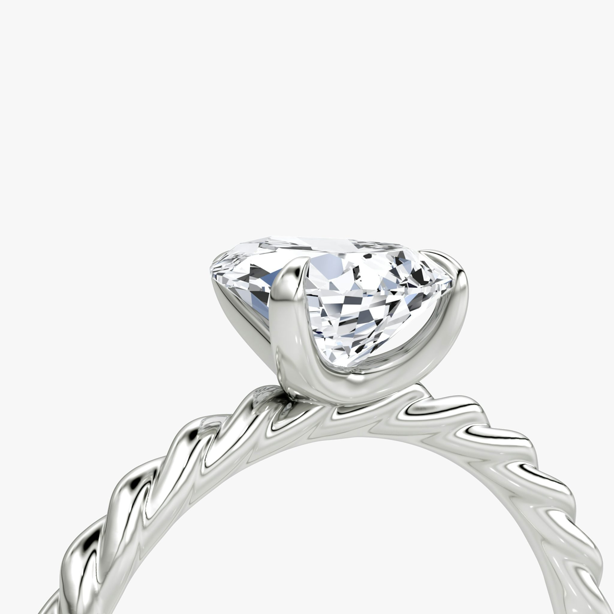 The Classic Rope | Pear | 18k | White Gold | bandAccent: Plain | diamondOrientation: vertical | caratWeight: other