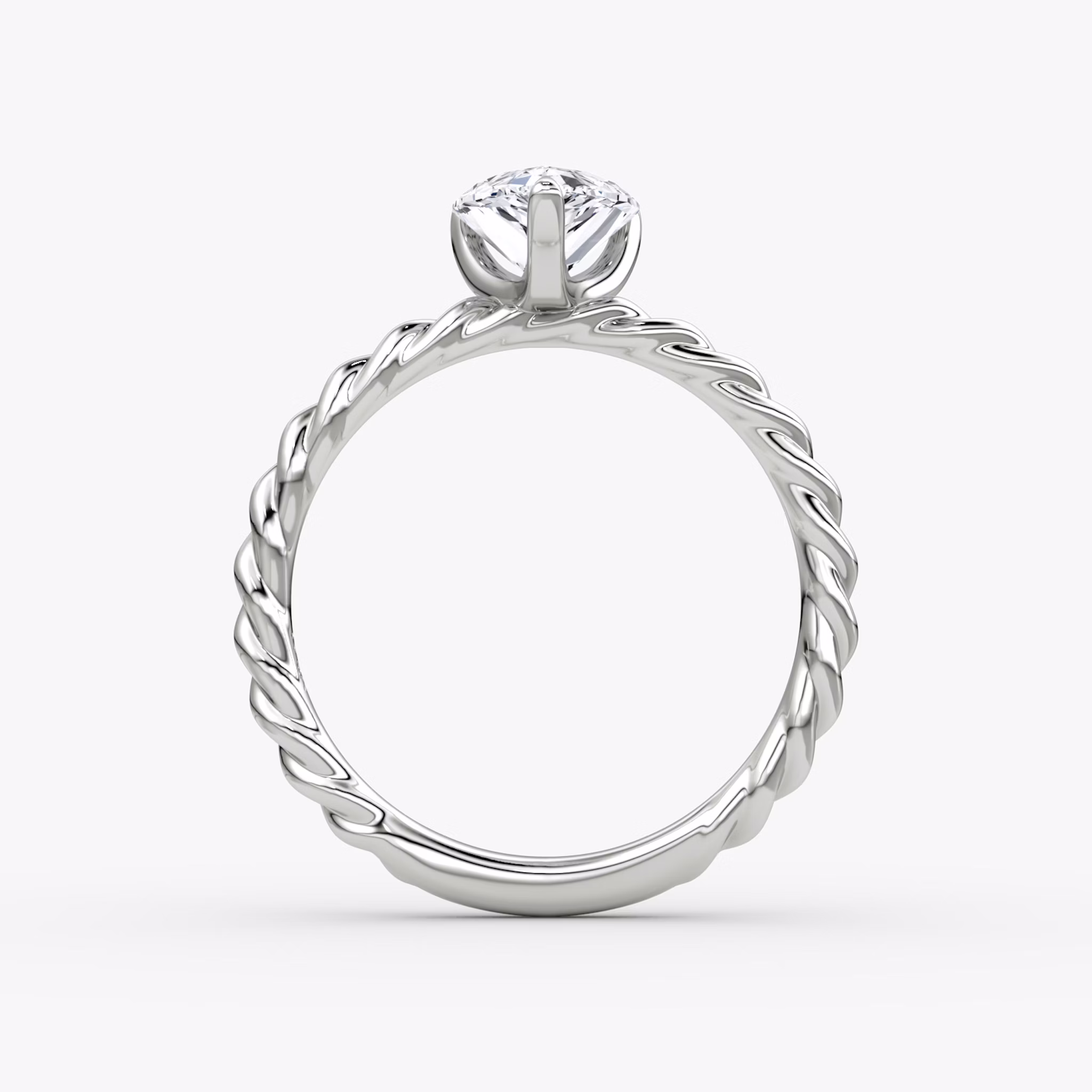 The Classic Rope | Pear | 18k | White Gold | bandAccent: Plain | diamondOrientation: vertical | caratWeight: other